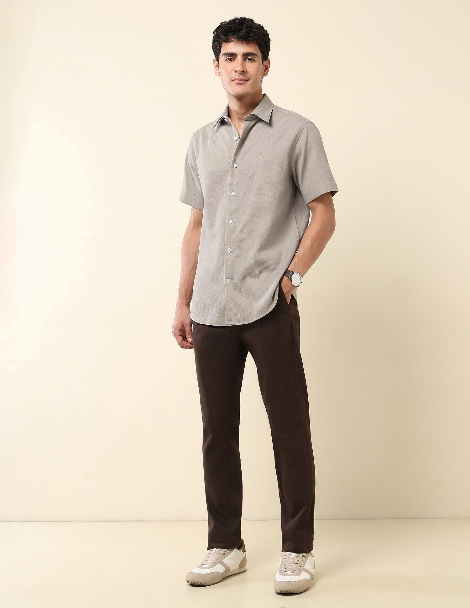 U.S. Polo Assn. Textured Pure Cotton Shirt