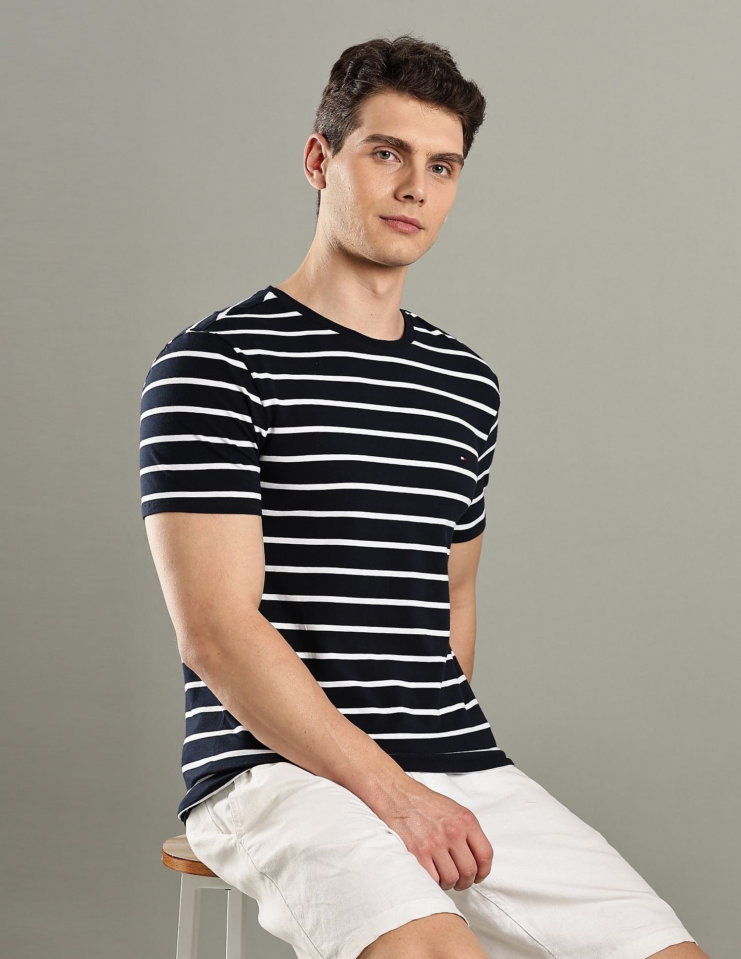 Tommy Hilfiger Striped Slim-Fit Cotton T-Shirt