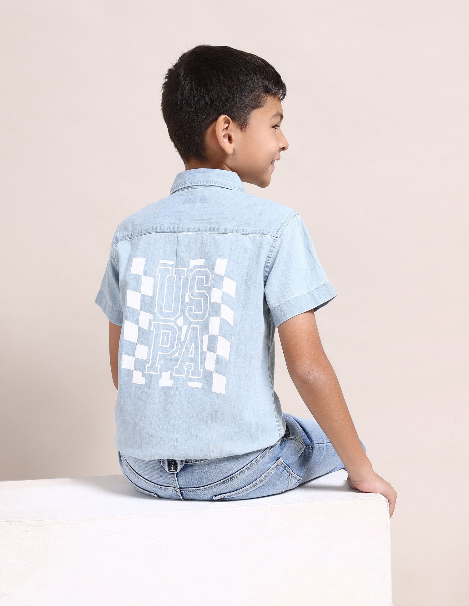 U.S. Polo Assn. Kids Boys Pure Cotton Short Sleeve Shirt