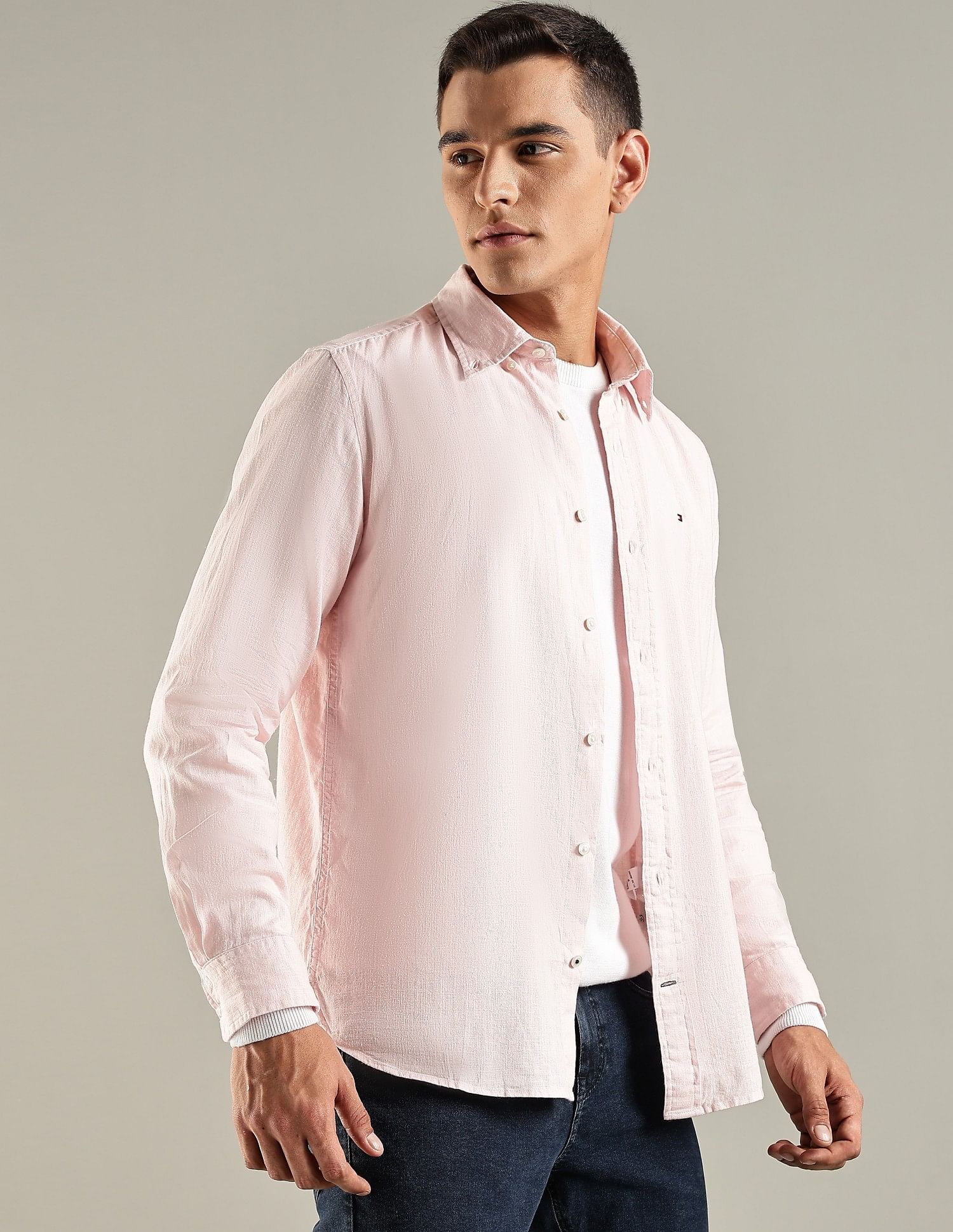 Tommy Hilfiger Solid Regular Fit Cotton Shirt
