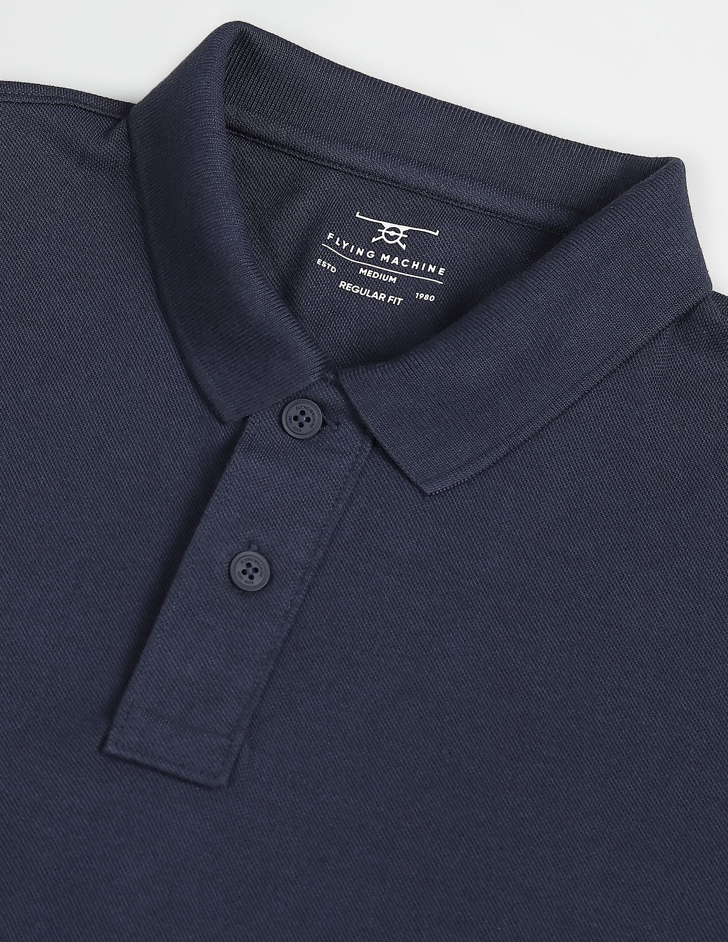 Flying Machine Solid Cotton Polo Shirt