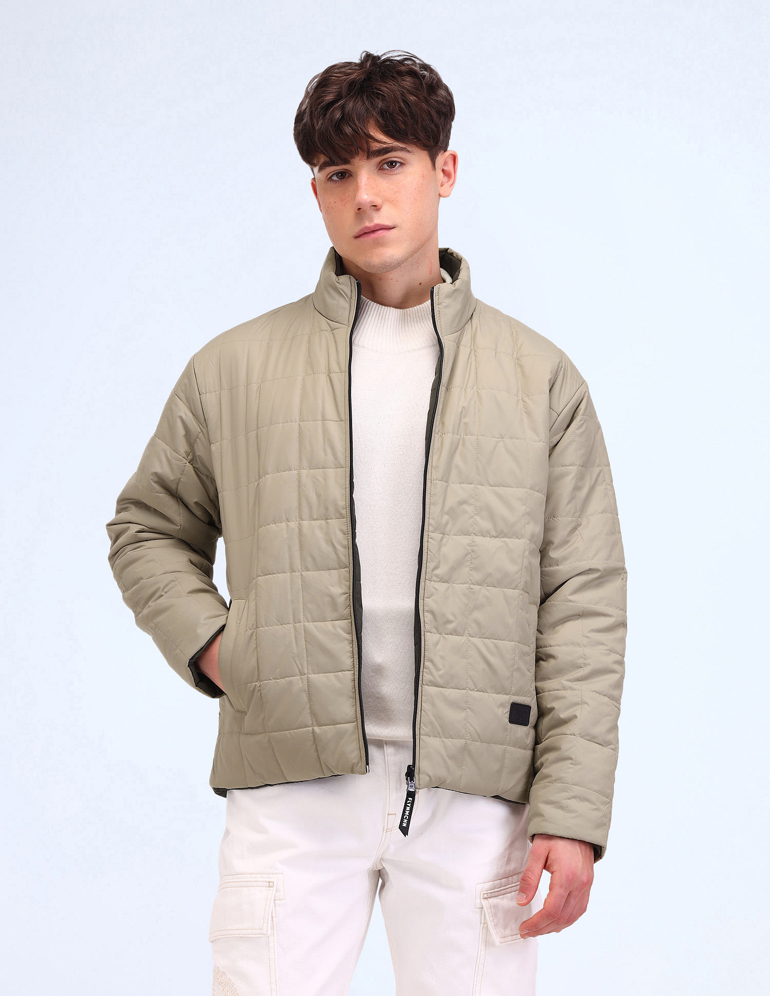 Flying Machine Regular Fit Solid Padded Jacket
