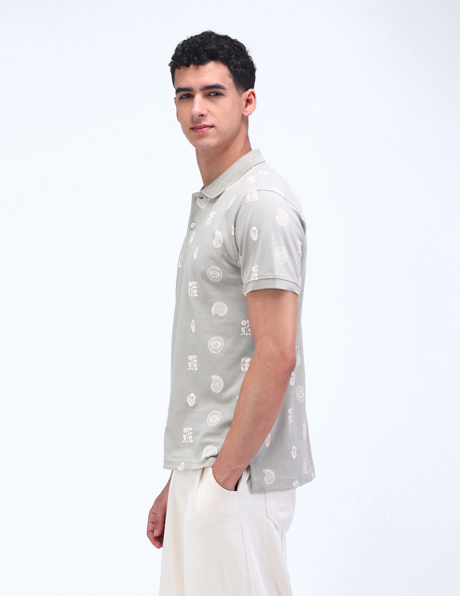 Flying Machine All-over Print Regular Polo Shirt