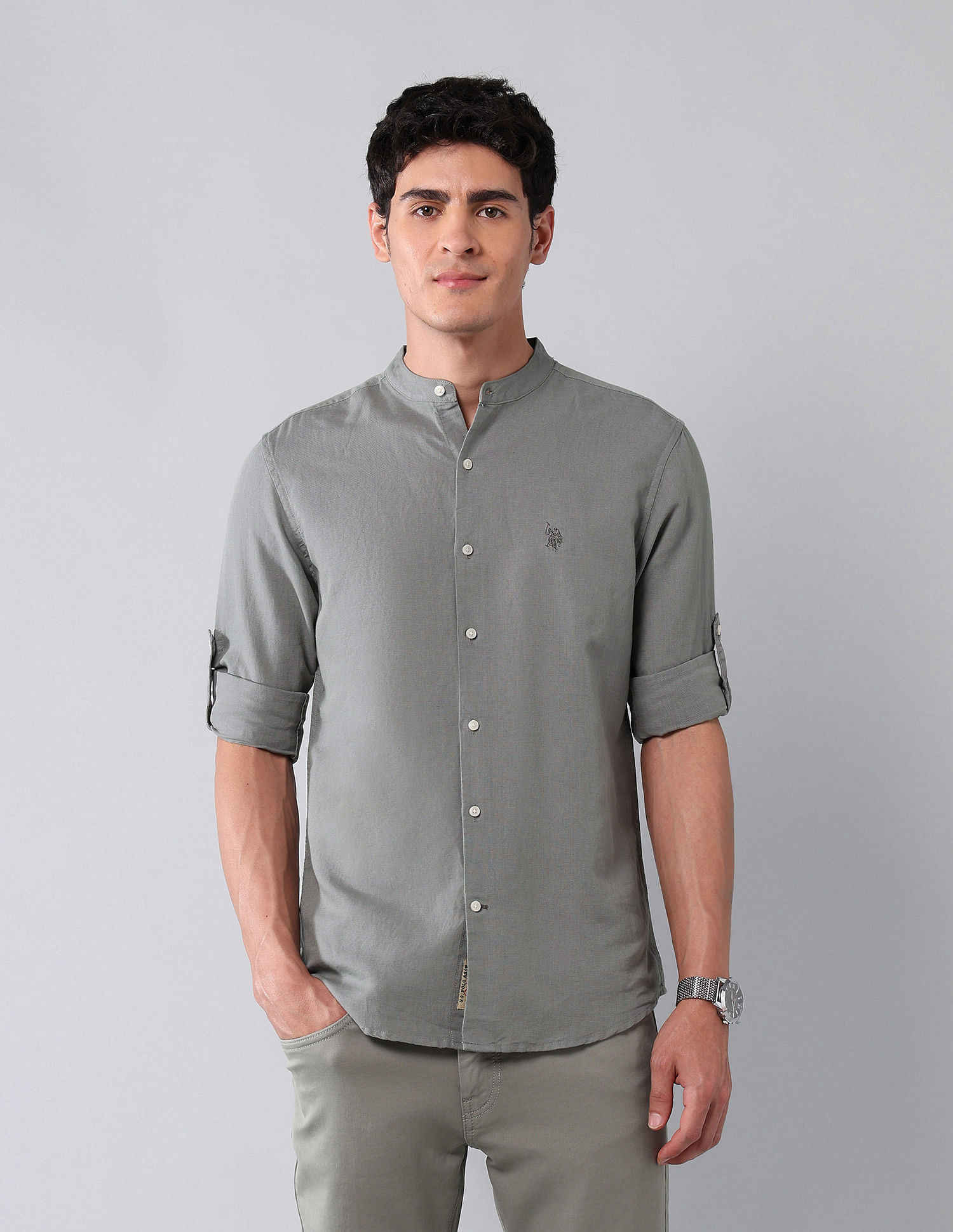 U.S. Polo Assn. Denim Co. Solid Regular Fit Poplin Shirt