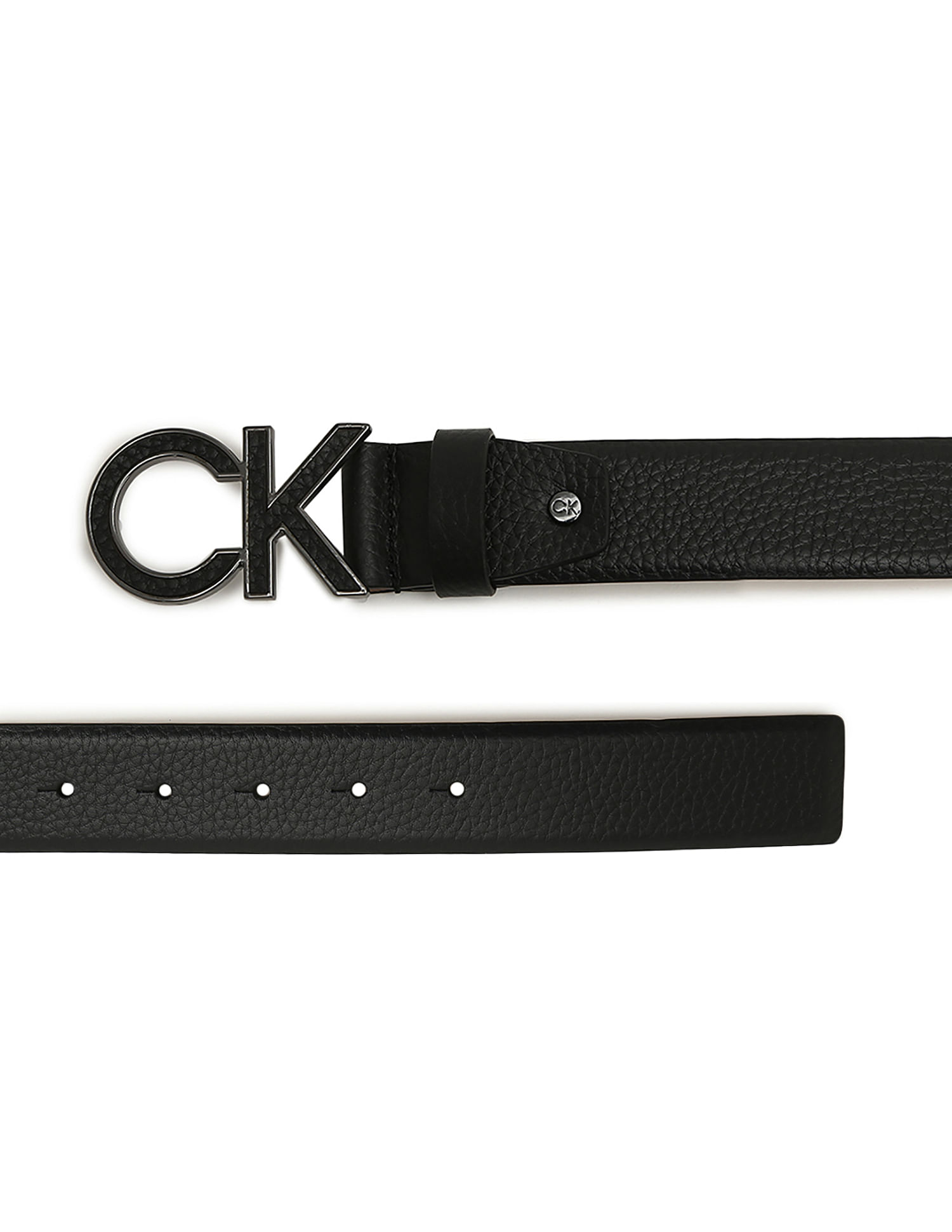 Calvin Klein Jeans Logo Inlay Leather Belt