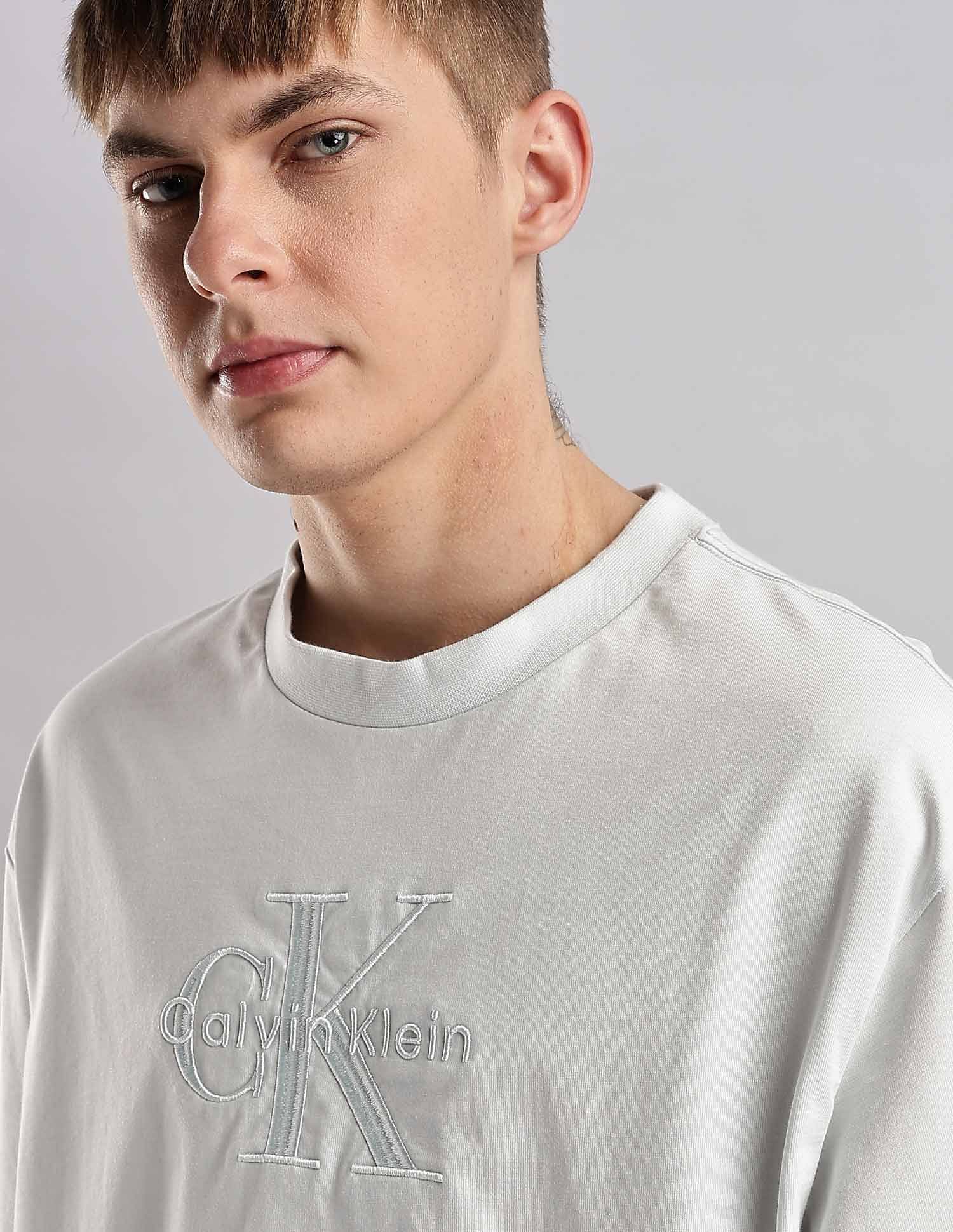 Calvin Klein Jeans Mens Blue Logo T-Shirts