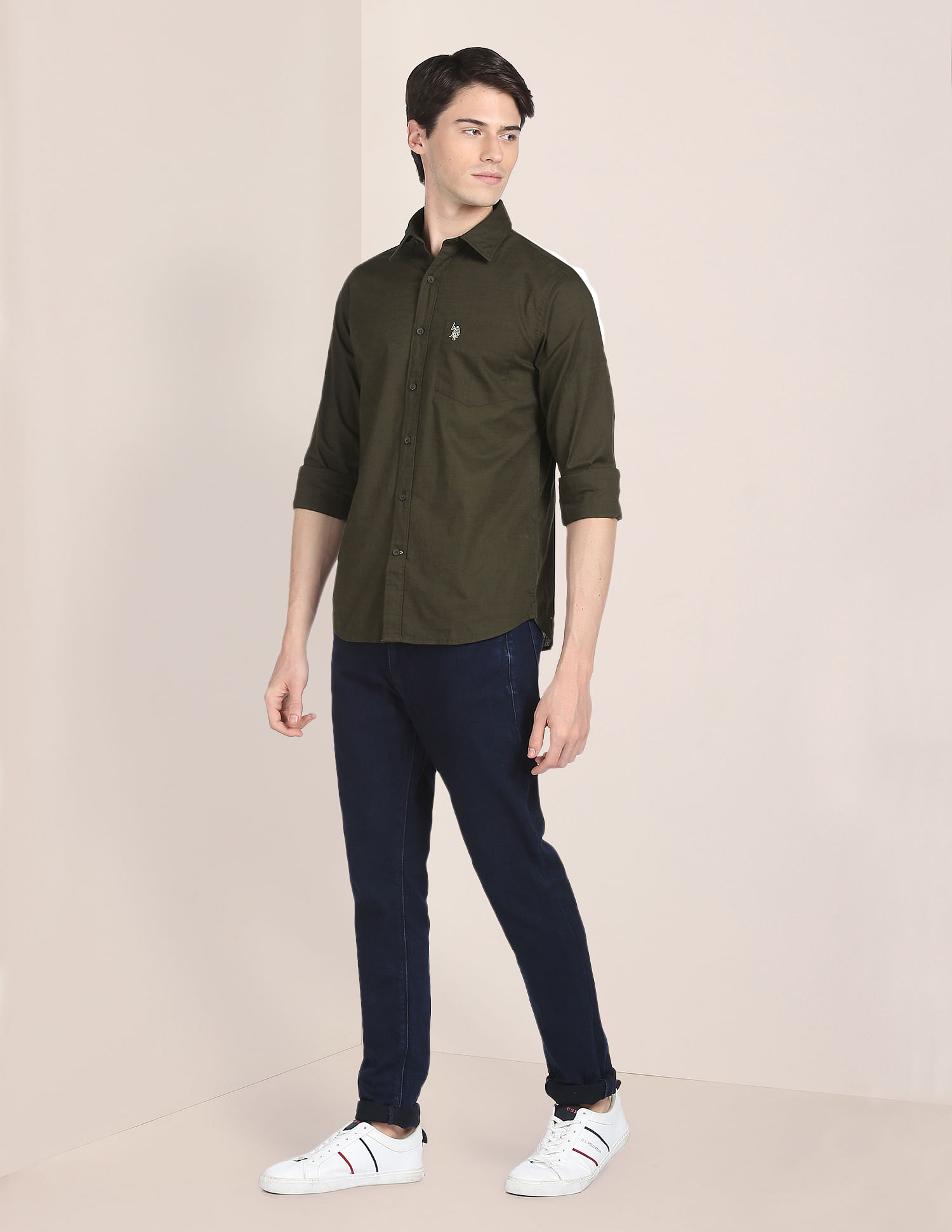 U.S. Polo Assn. Regular Fit Solid Casual Shirt