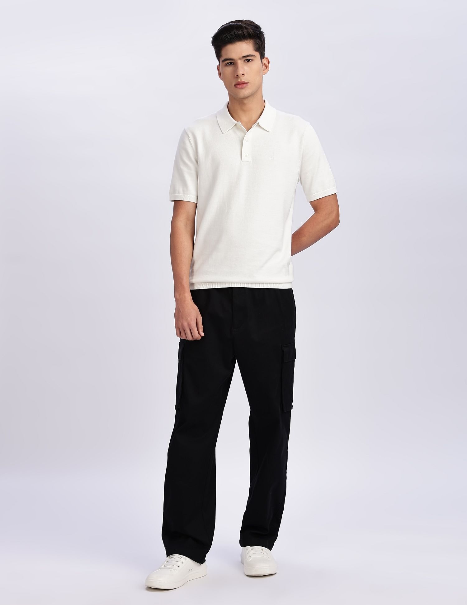Calvin Klein Jeans Solid Regular Fit Cotton Polo Shirt