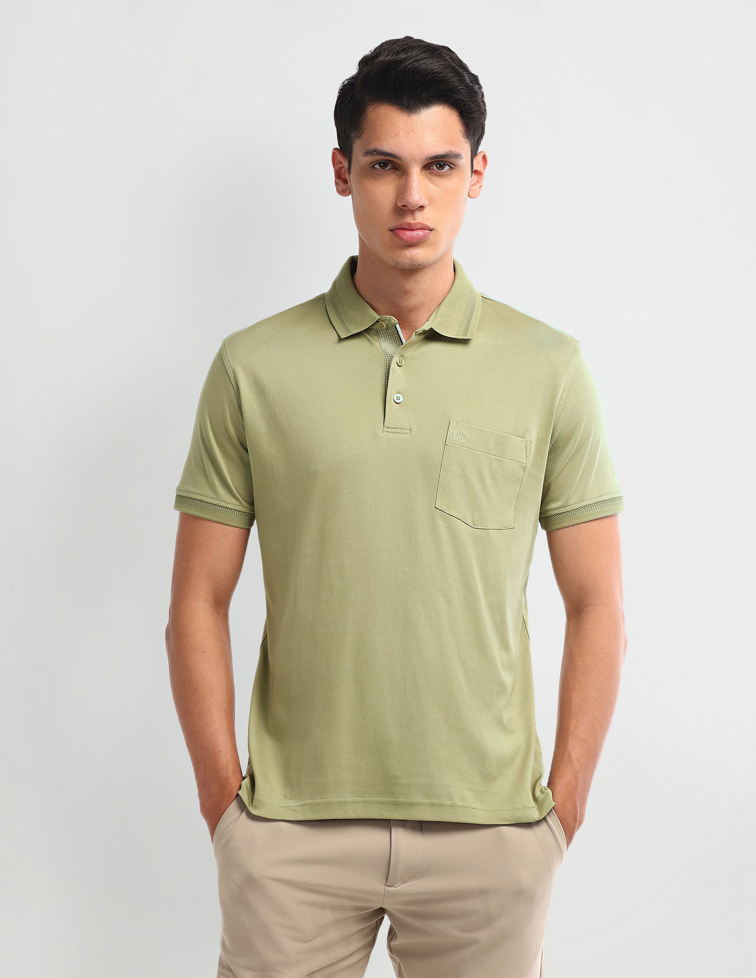 Arrow Solid Cotton Polo Shirt