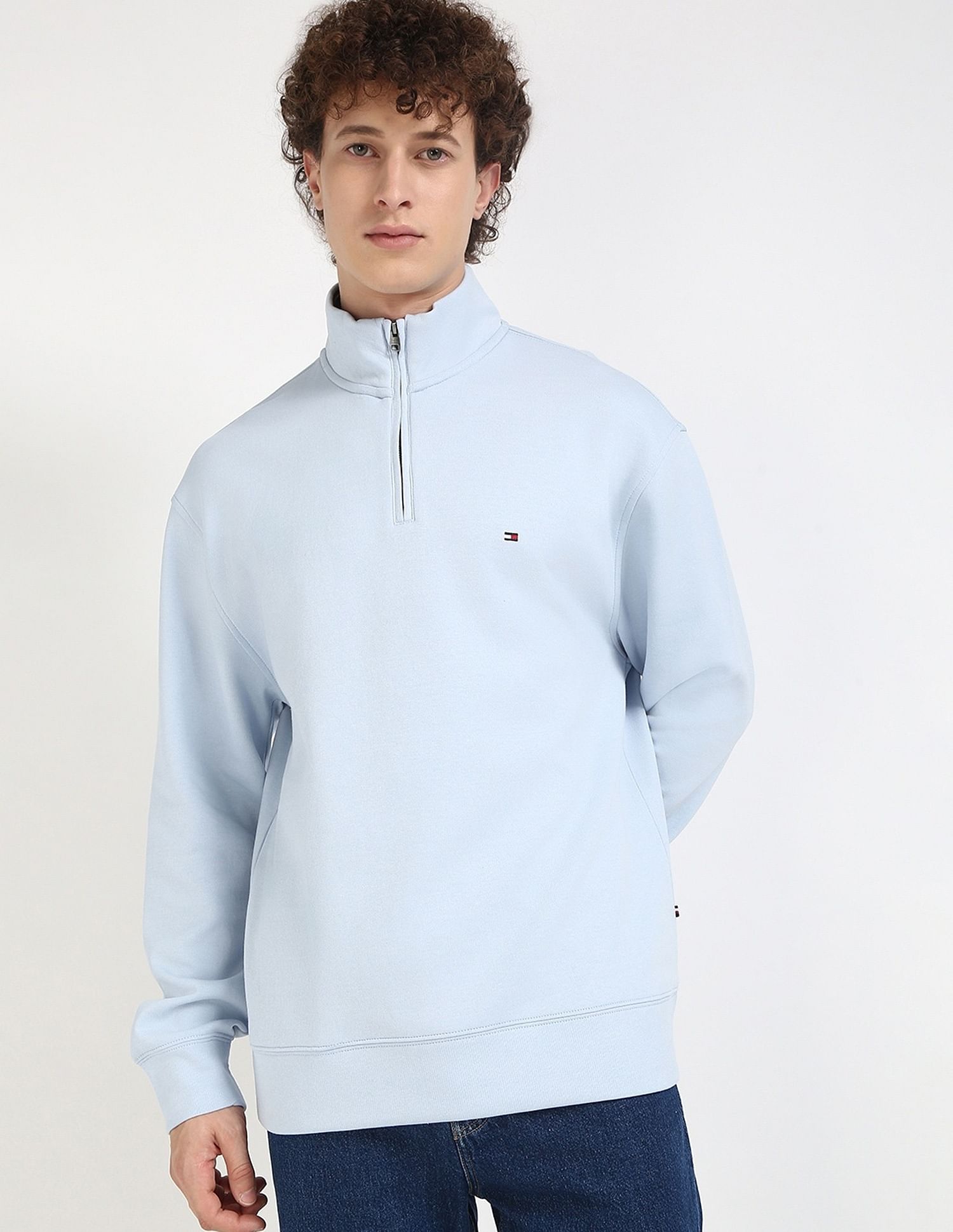 Tommy Hilfiger Solid Regular-Fit Cotton Sweatshirt