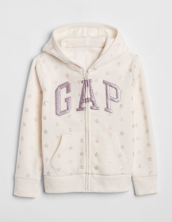 Buy GAP Girls White Logo Hoodie Sweatshirt