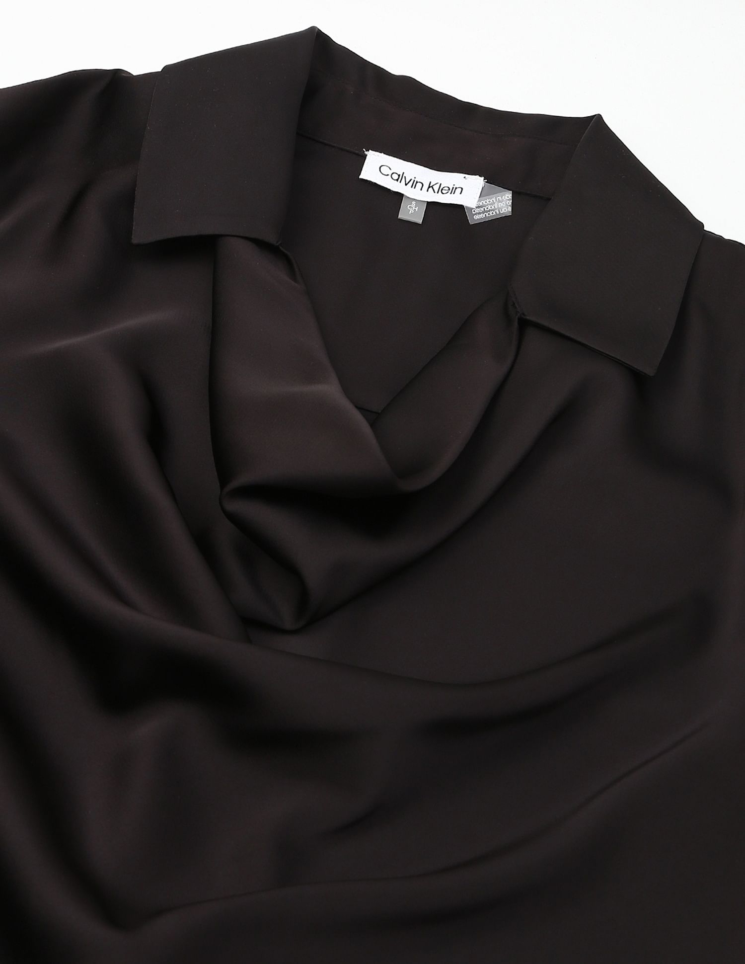 Calvin Klein Jeans Regular-Fit Polyester Spread Collar Top