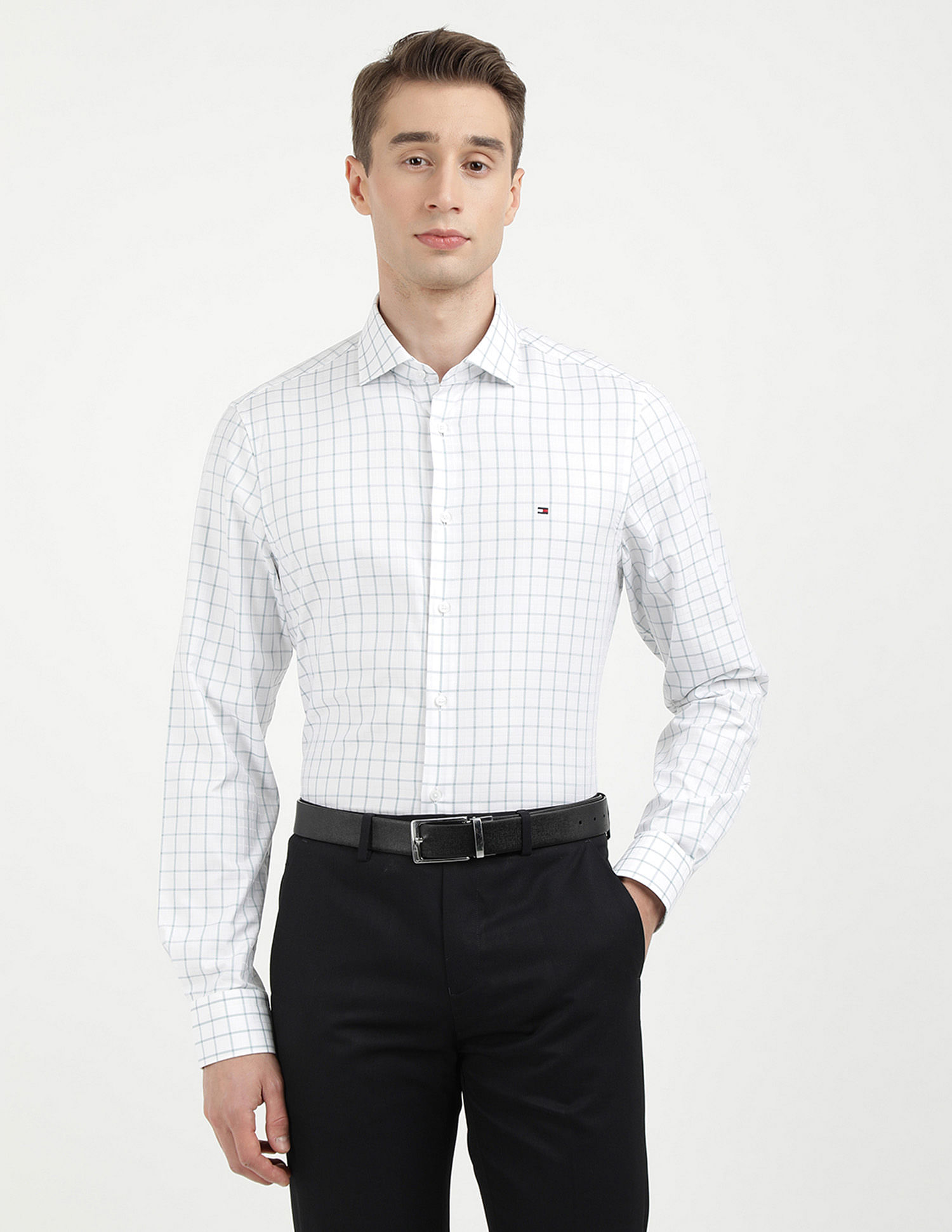 Tommy Hilfiger Dobby Windowpane Checked Shirt