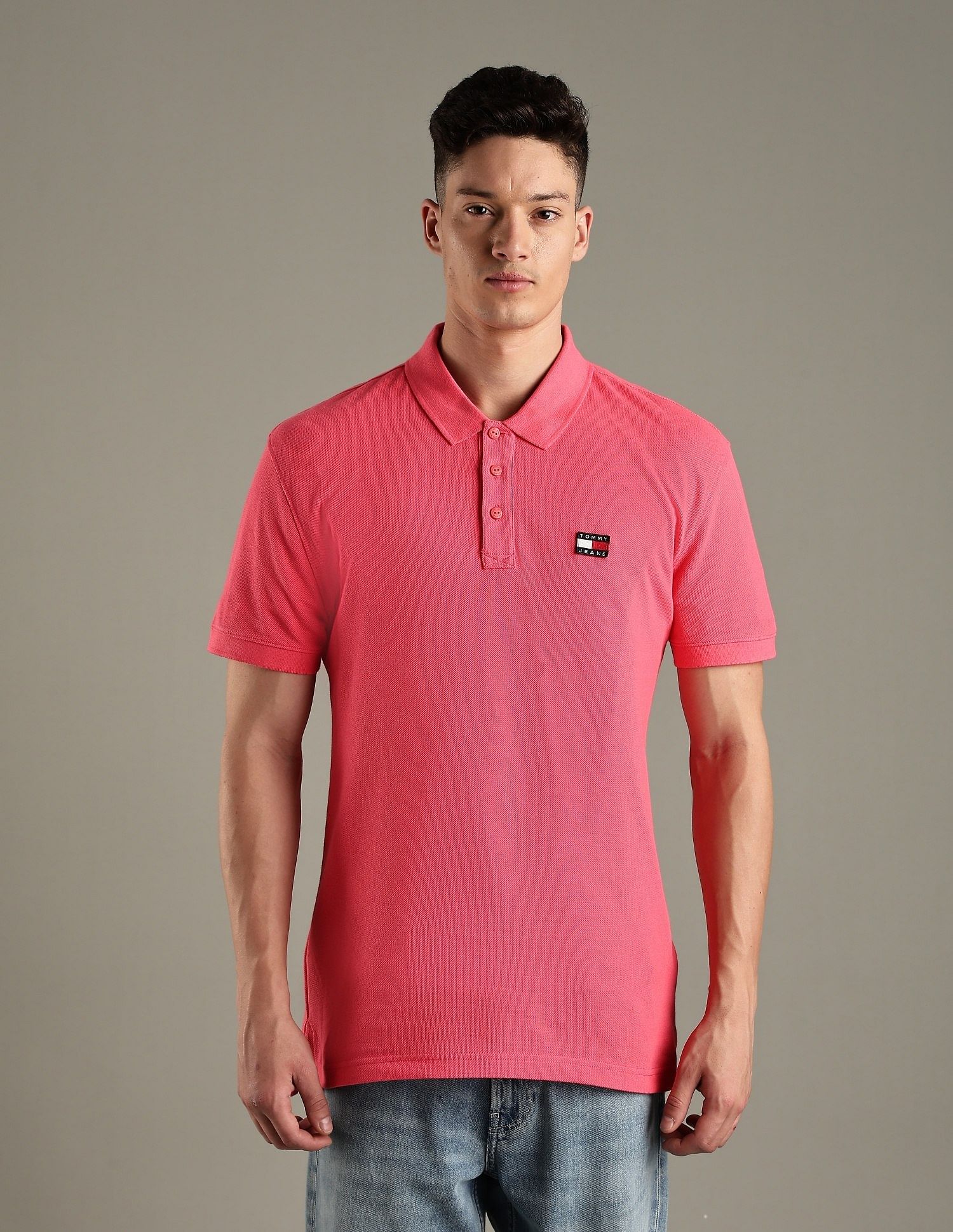 Tommy Hilfiger Solid Regular-Fit Cotton Polo Shirt