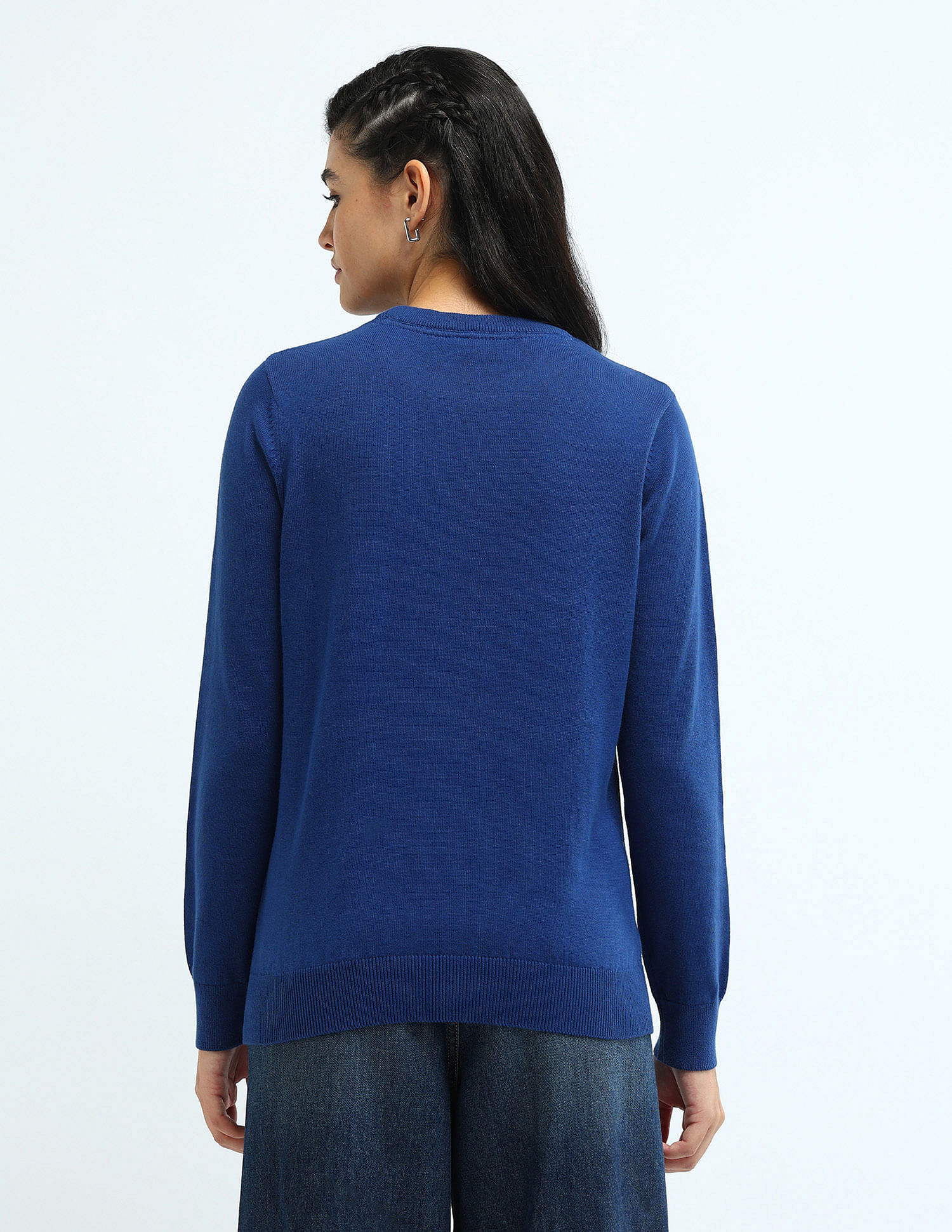 U.S. Polo Assn. Women Regular Fit Flag Logo Sweater