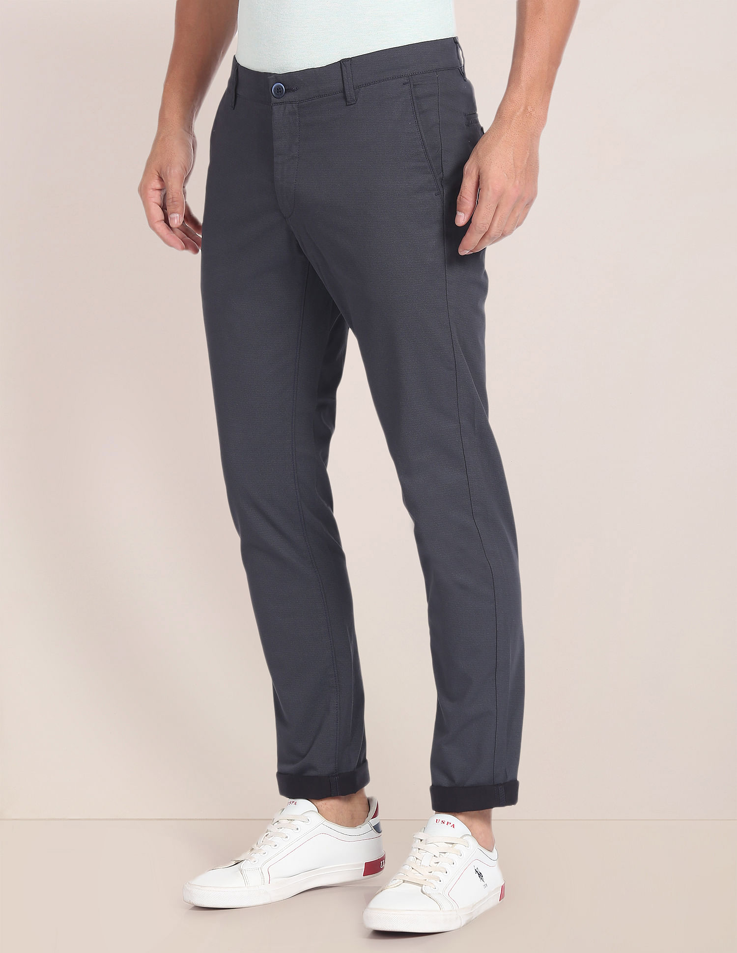 U.S. Polo Assn. Mid Rise Geometric Print Trousers
