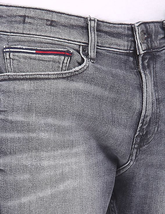 Tommy Hilfiger Men Grey Mid Rise Scanton Slim Fit Jeans