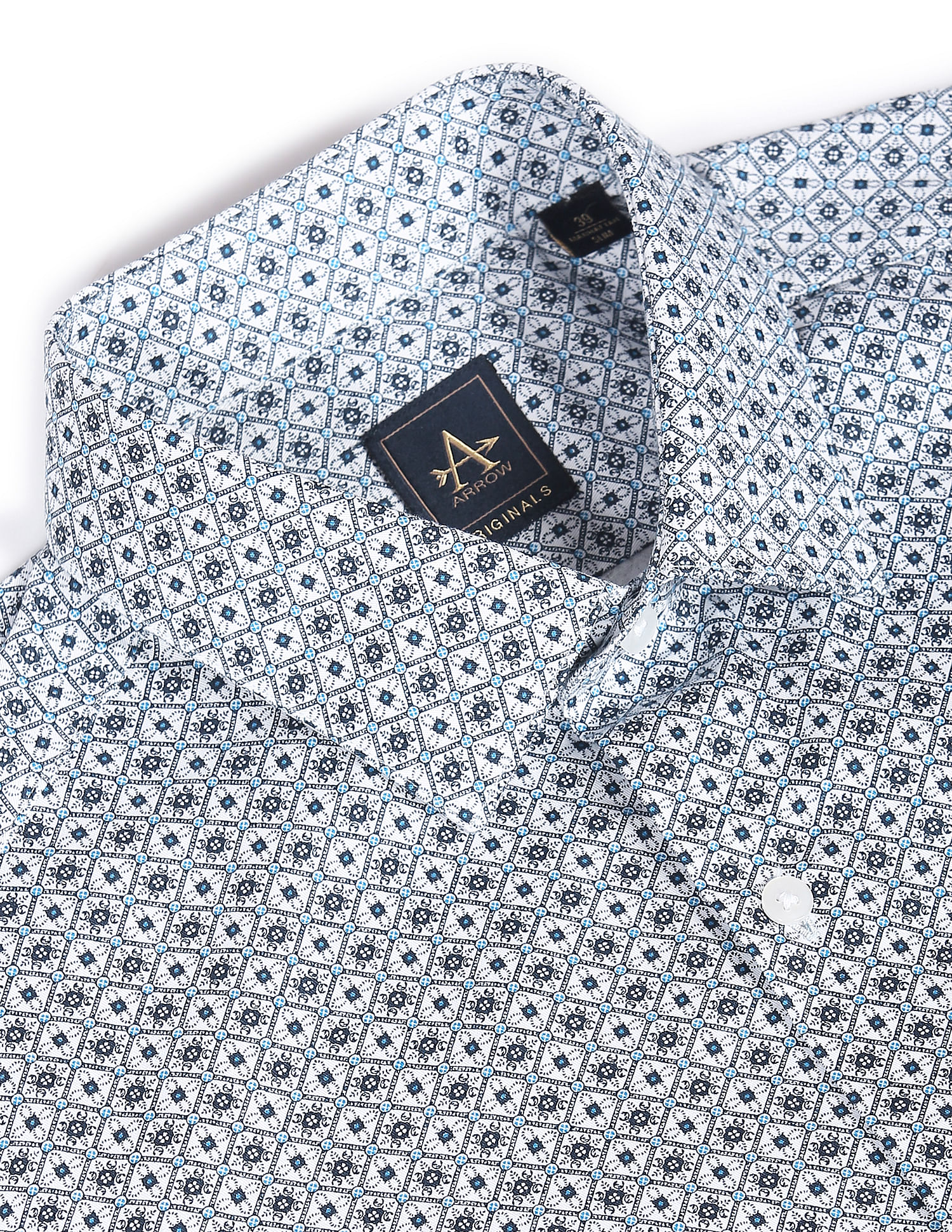Arrow Manhattan Slim Fit Geometric Print Shirt