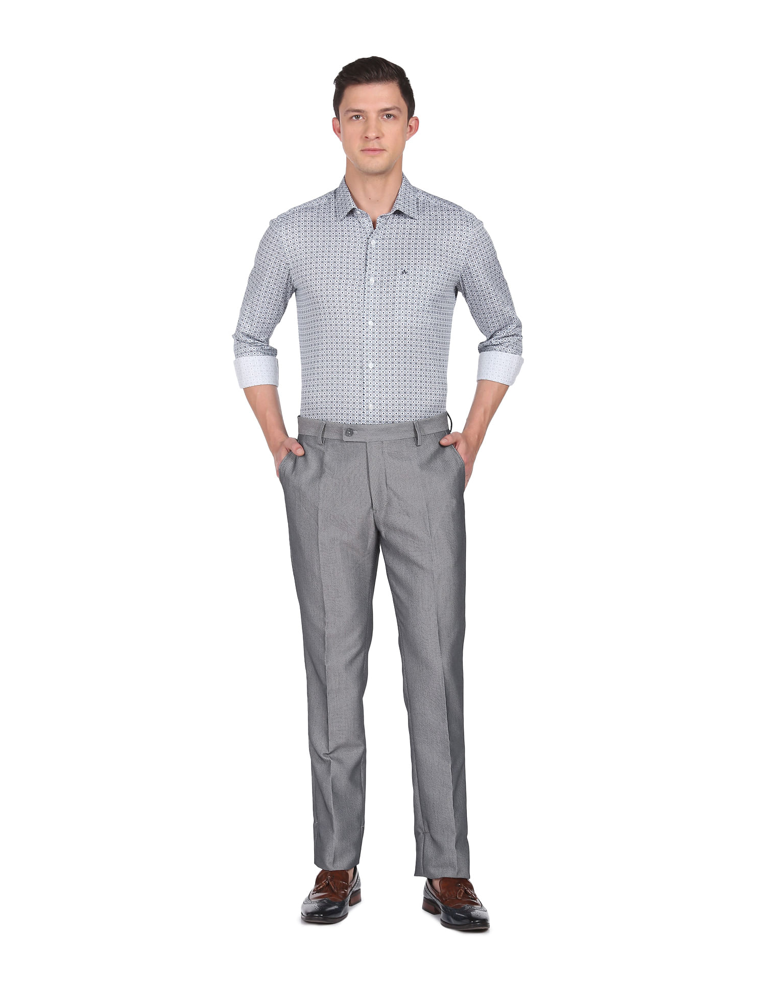 Arrow Manhattan Slim Fit Geometric Print Shirt