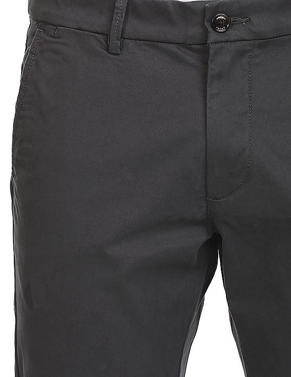 Buy Arrow Sports Mid Rise Solid Casual Trousers - NNNOW.com