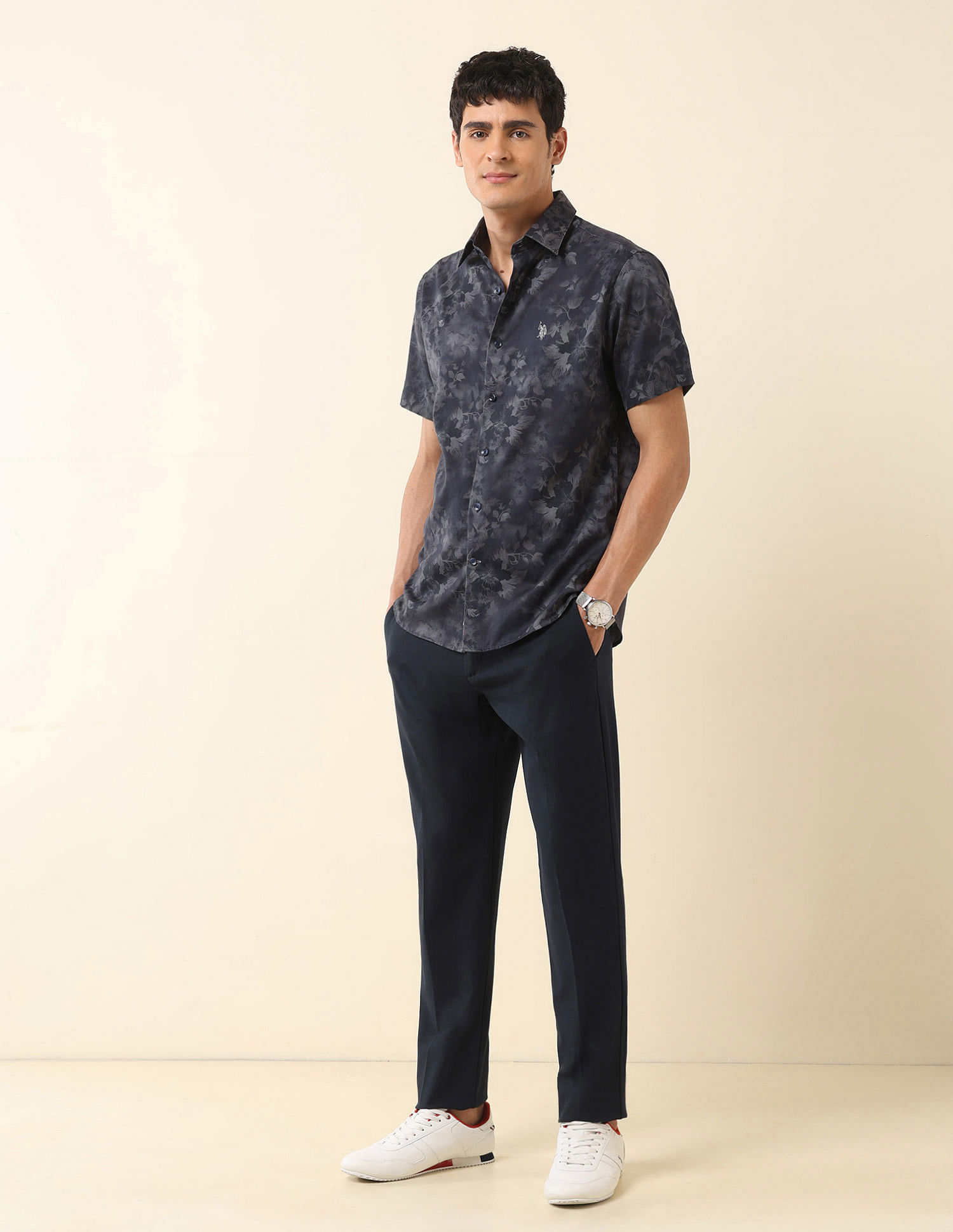 U.S. Polo Assn. Floral Printed Tailored Fit Shirt
