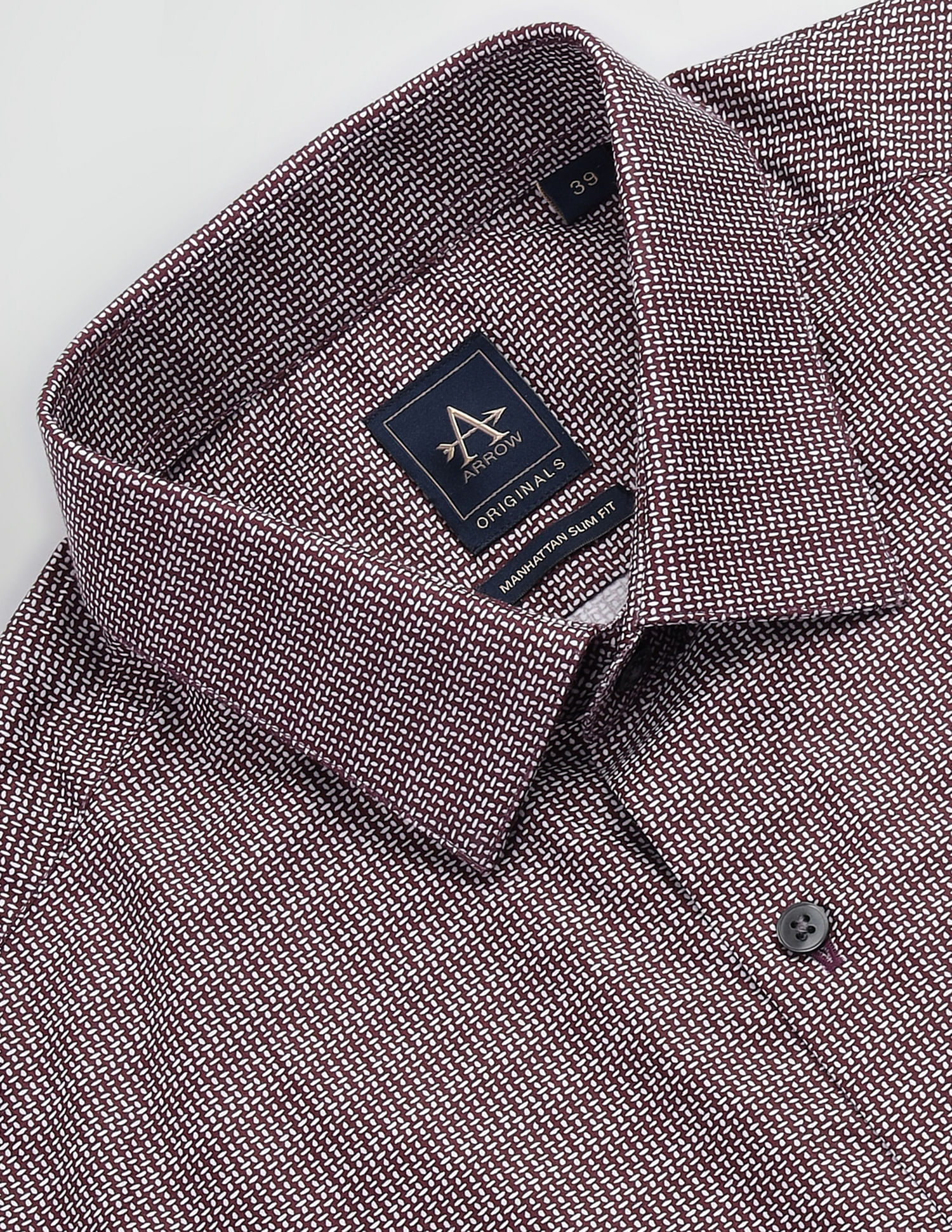 Arrow Geometric Print Manhattan Slim Shirt