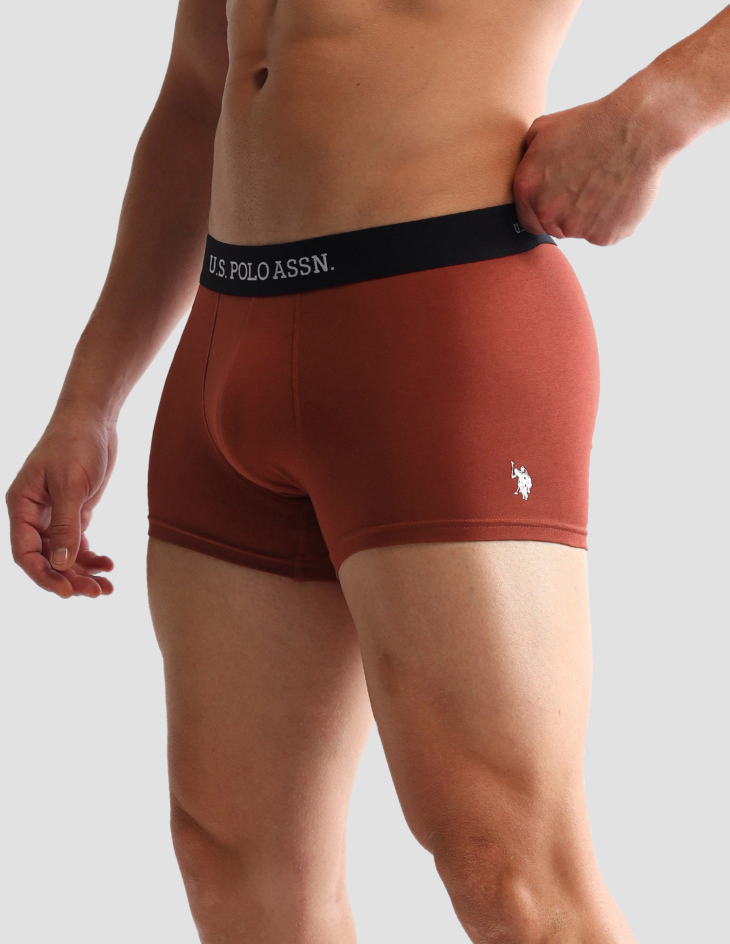 USPA Innerwear Anti Microbial Solid OET13 Trunks - Pack Of 3