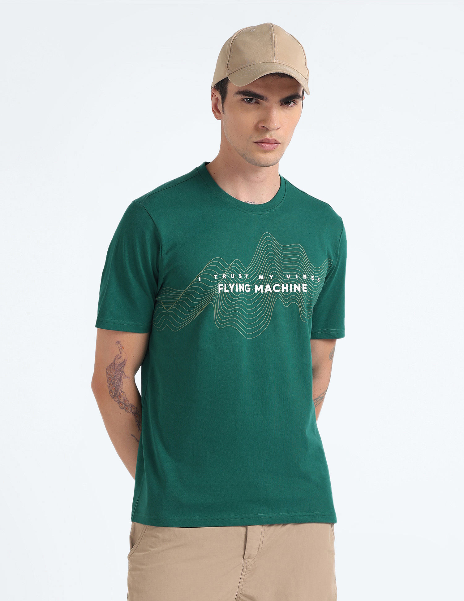 Flying Machine Brand Print Cotton T-Shirt