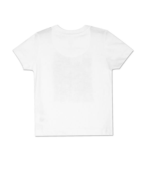 U.S. Polo Assn. Kids White Ribbed Neck Printed T-Shirt