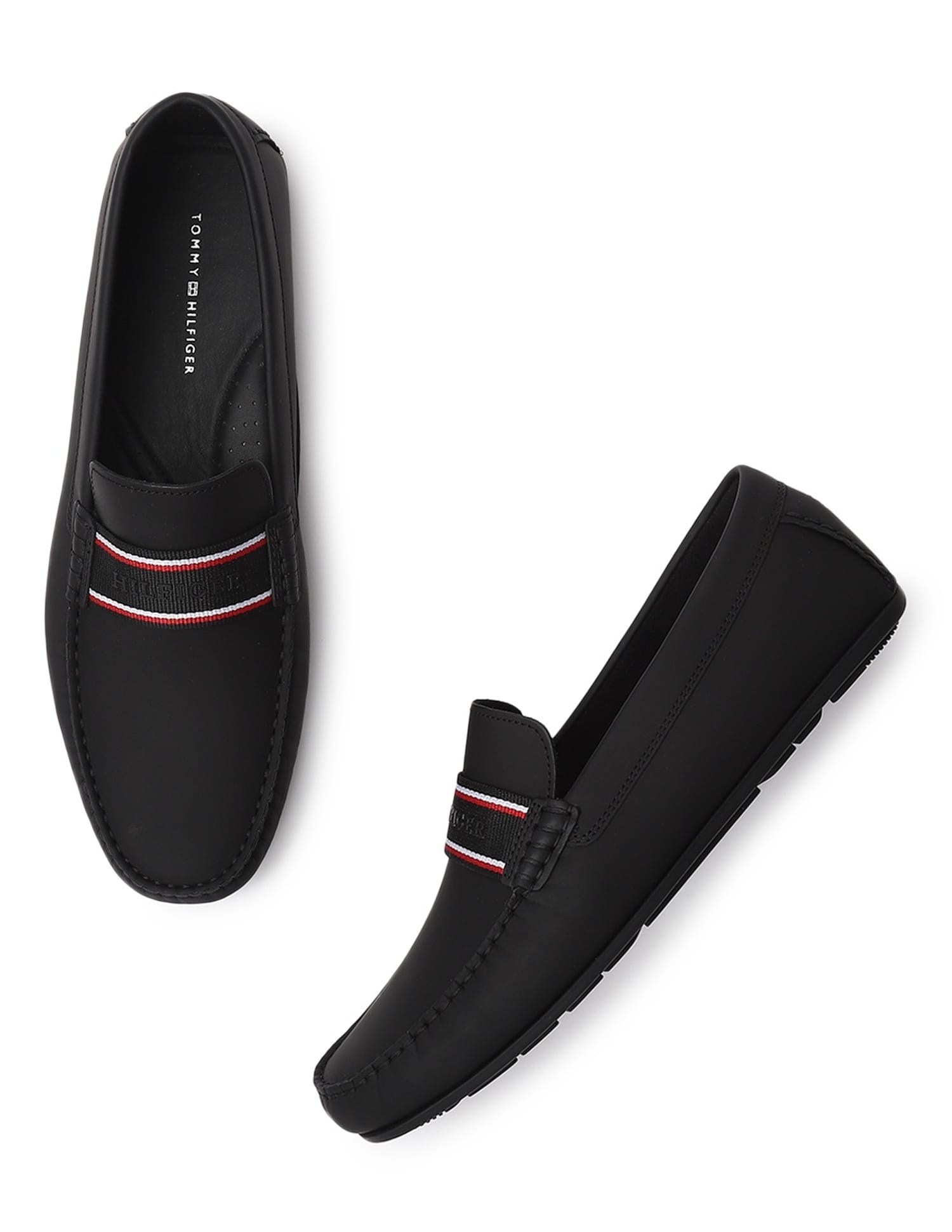 Tommy Hilfiger Black Leather Slip-On Loafers Size 11.5 M New never worn Amazon.com | Tommy Hilfiger Men main image 3