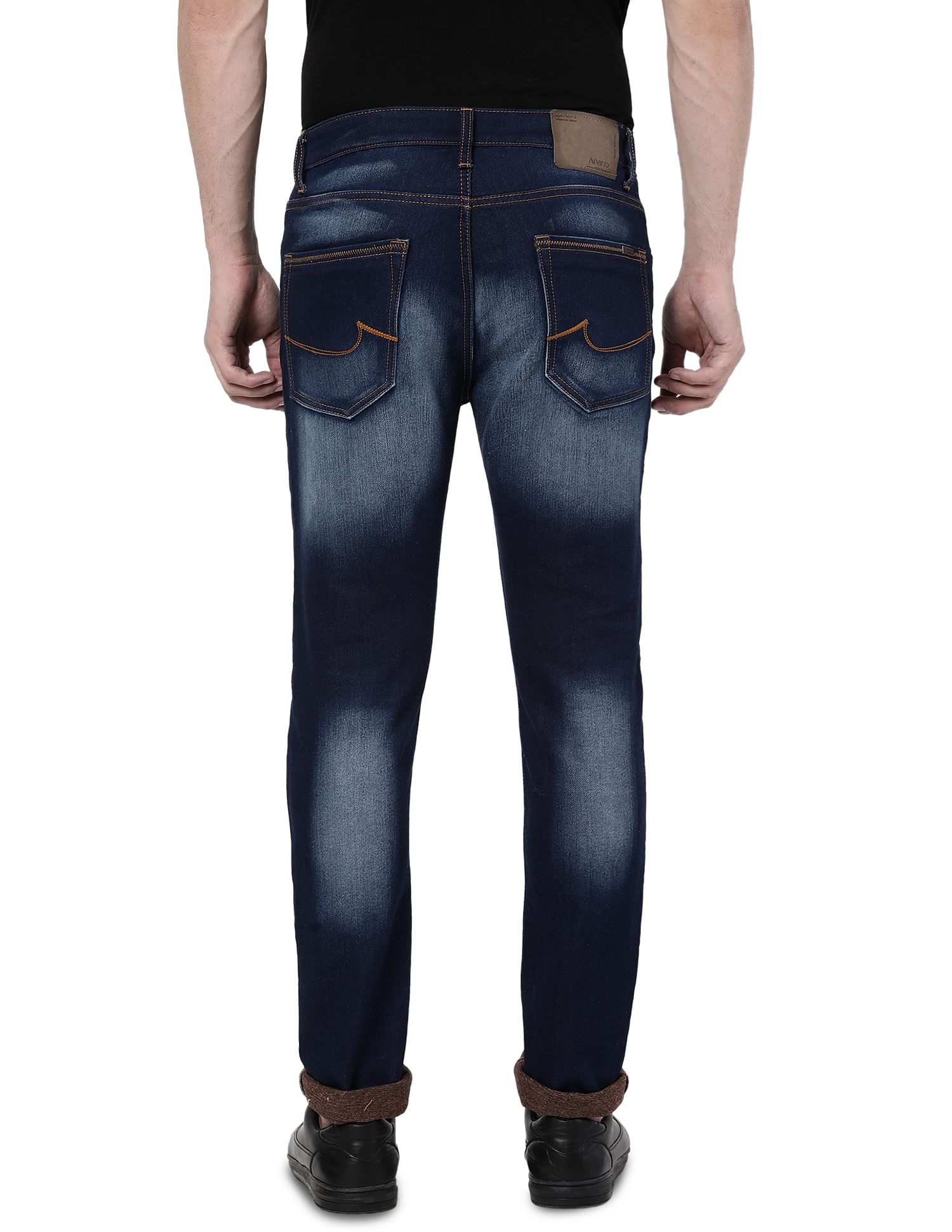 AD by Arvind Slim Fit Stone Wash Jeans