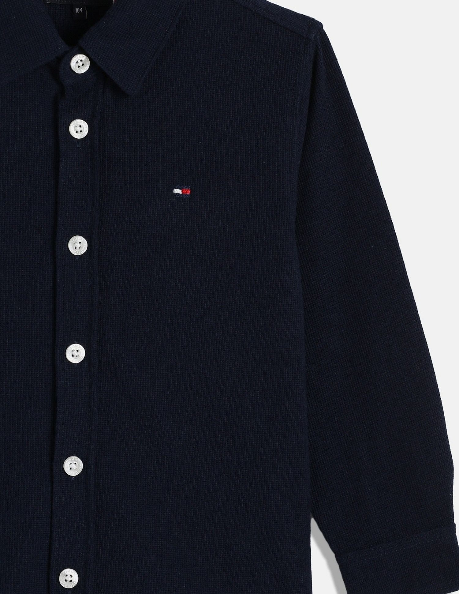 Tommy Hilfiger Kids Boys Solid Regular-Fit Cotton Shirt