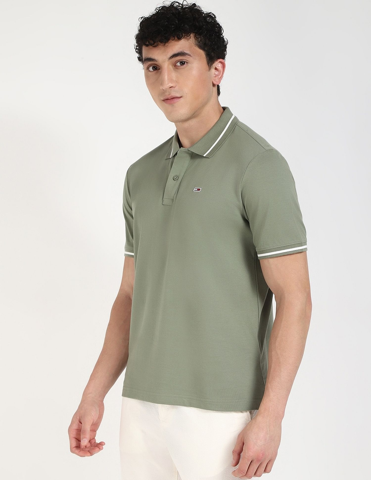 Tommy Hilfiger Solid Regular-Fit Cotton Polo Shirt