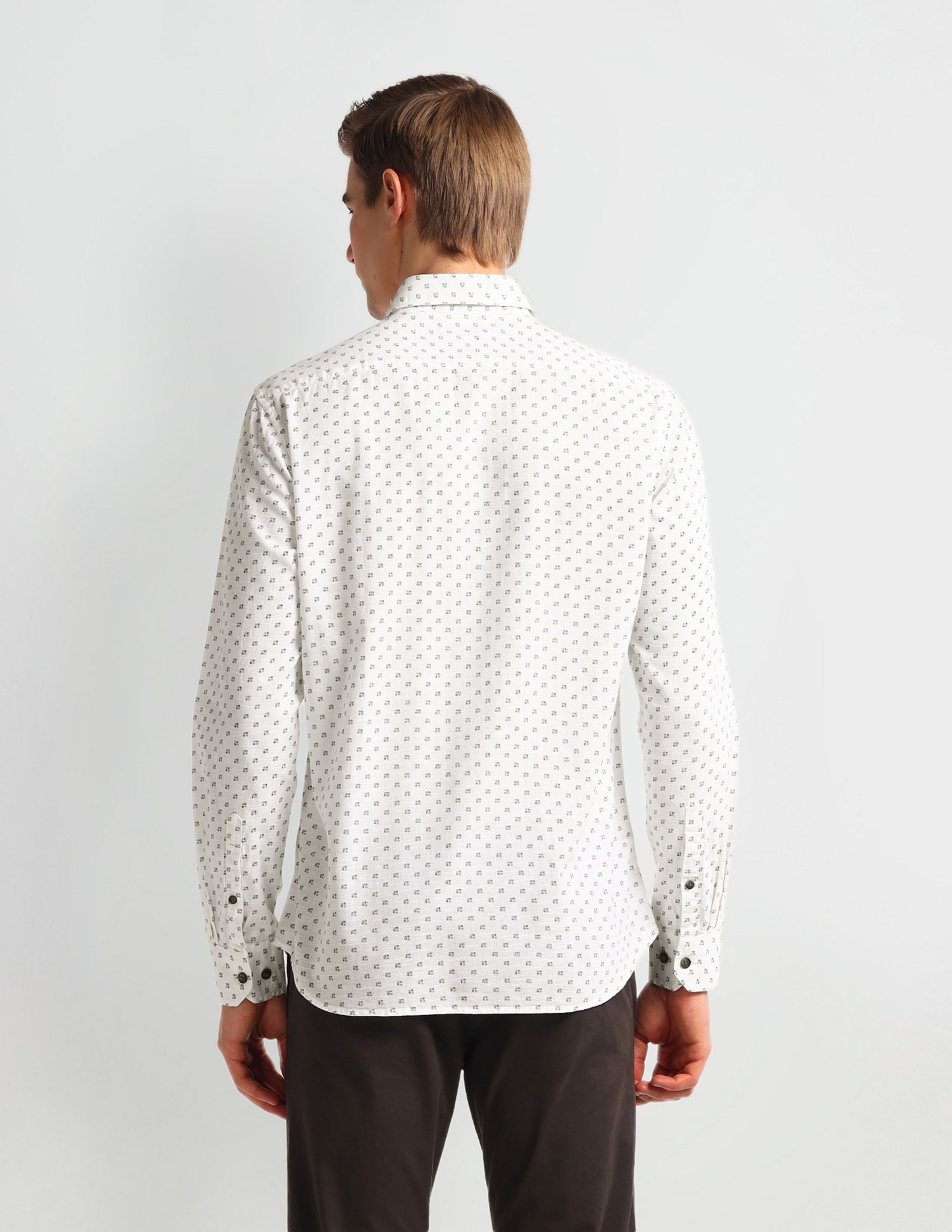 Arrow Sport Slim Fit Geometric Print Shirt