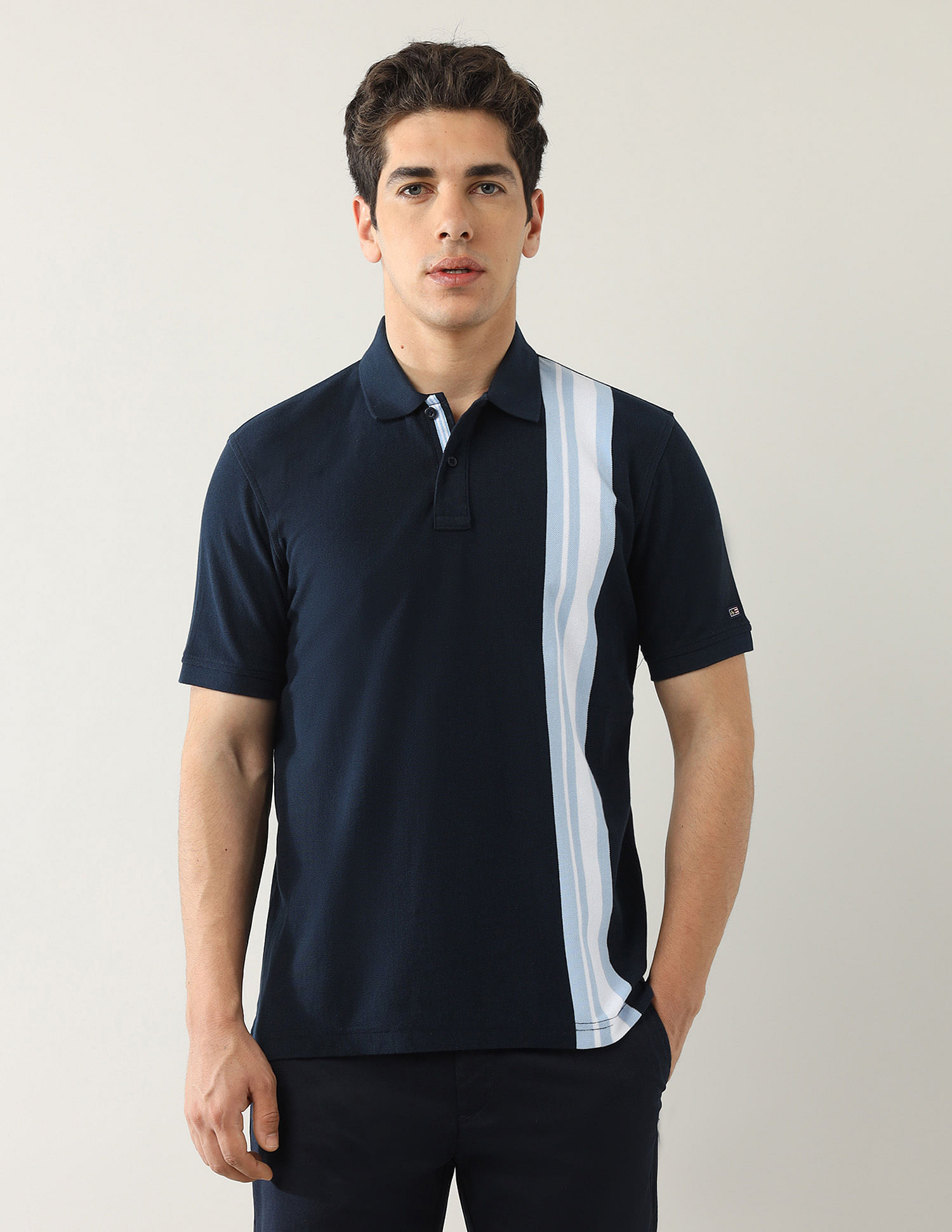 Arrow Sport Vertical Striped Regular Fit Polo Shirt
