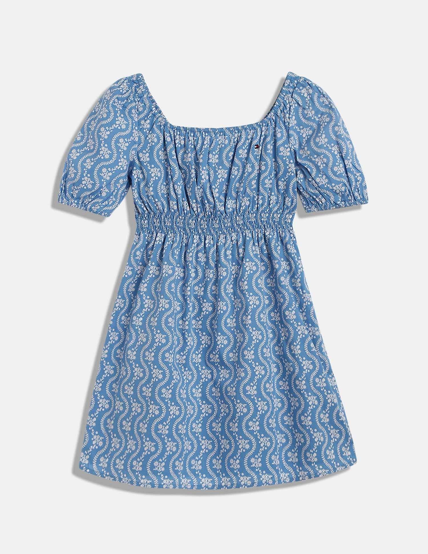 Tommy Hilfiger Kids Girls Printed Regular-Fit Cotton Dress