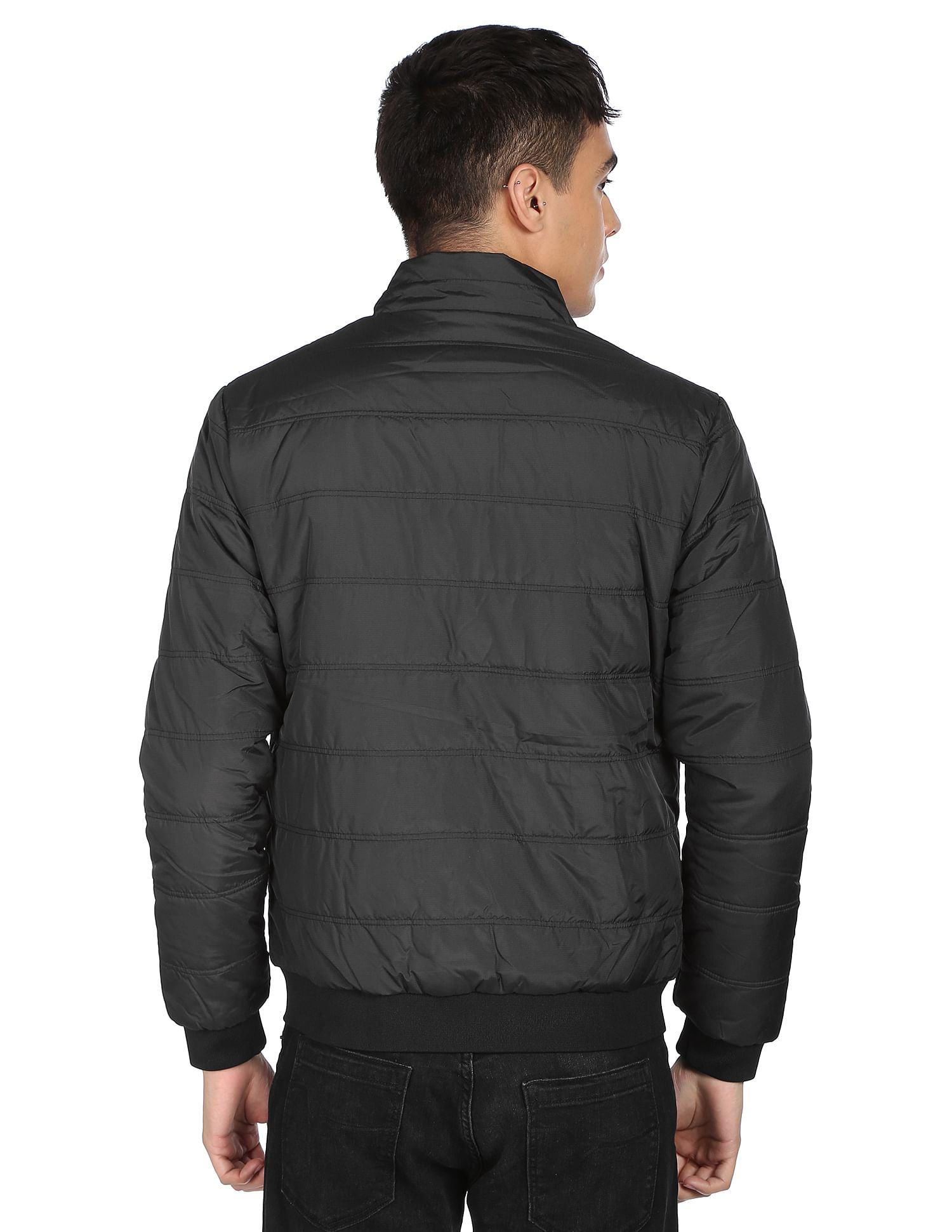 Buy Flying Machine High Neck Solid Quilted Jacket NNNOW