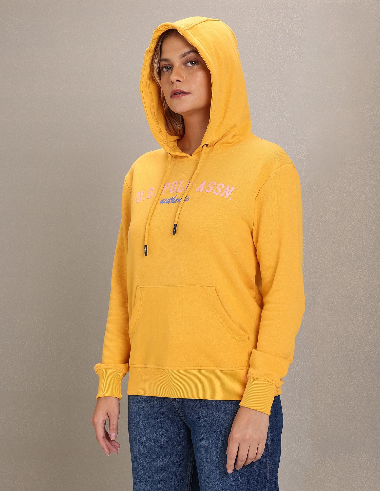 U.S. Polo Assn. Women Brand Print Hooded Sweatshirt