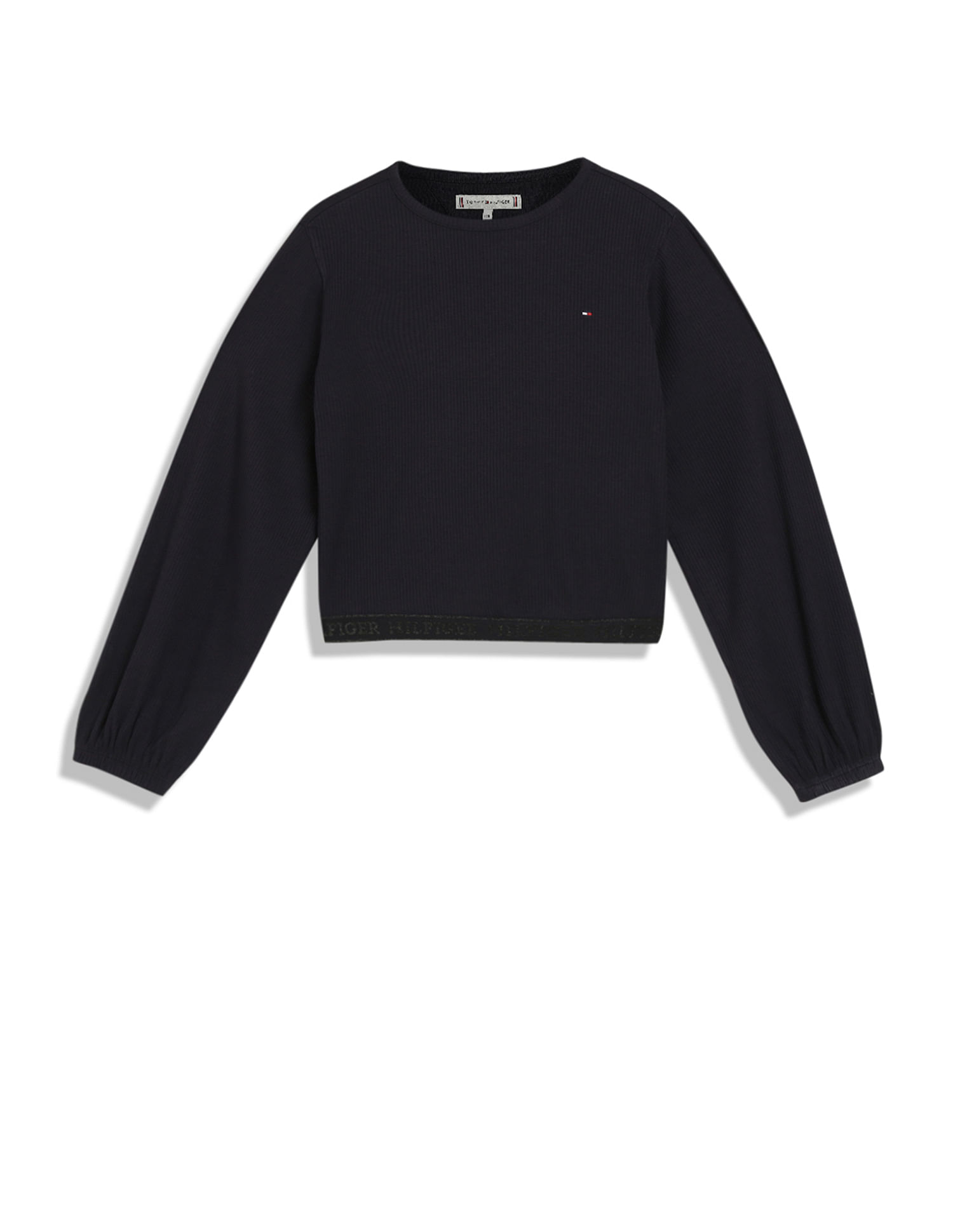 Tommy Hilfiger Kids Girls Brand Tape Rib T-Shirt