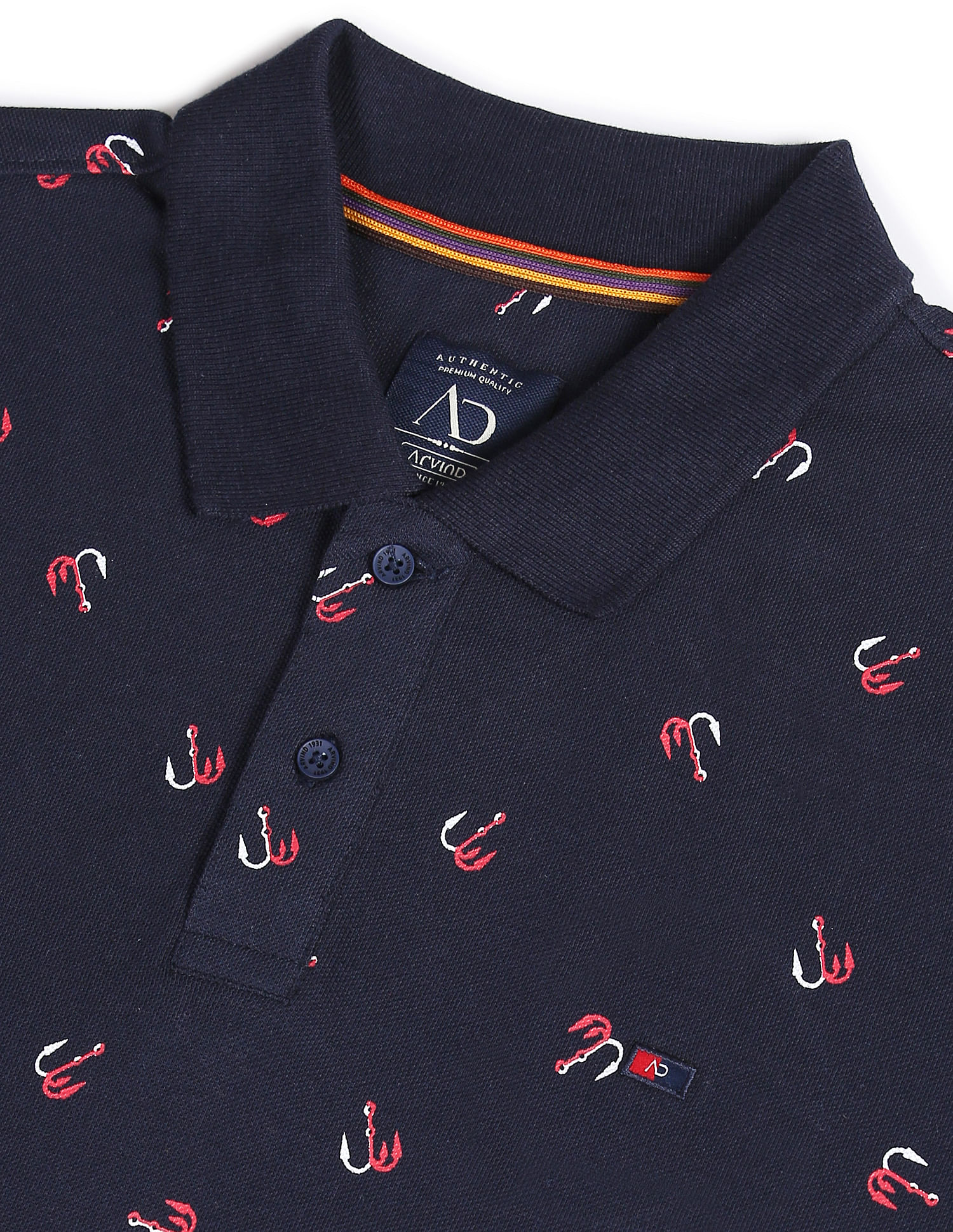 AD by Arvind Cotton All-Over Print Polo Shirt