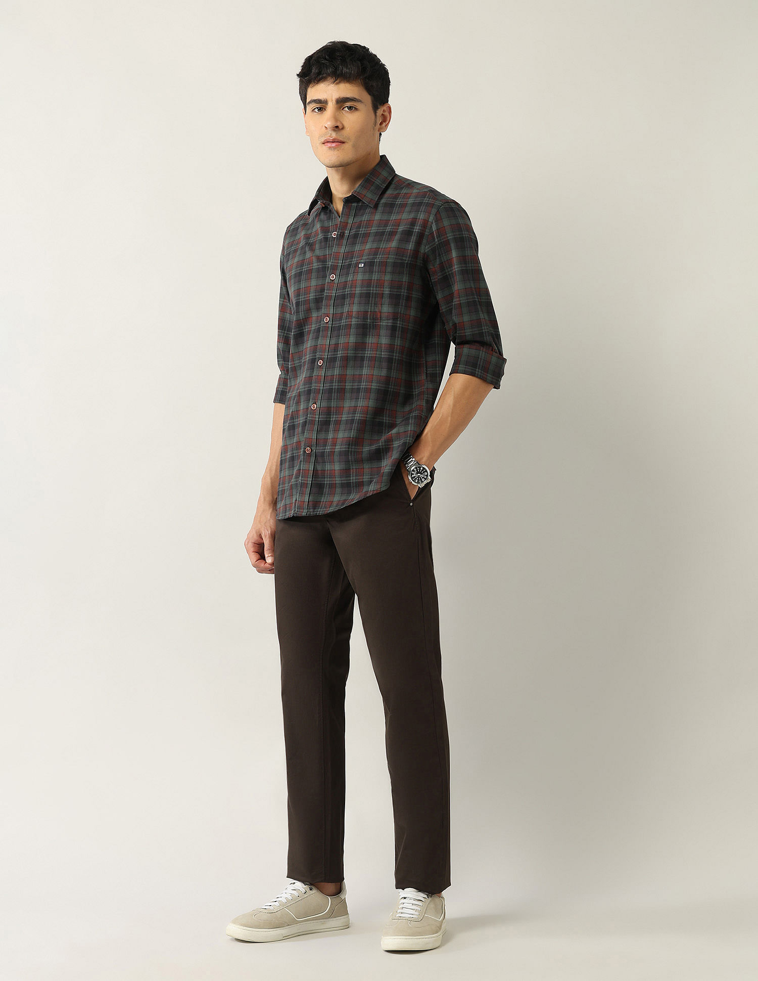 Arrow Sport Tartan Checked Twill Shirt
