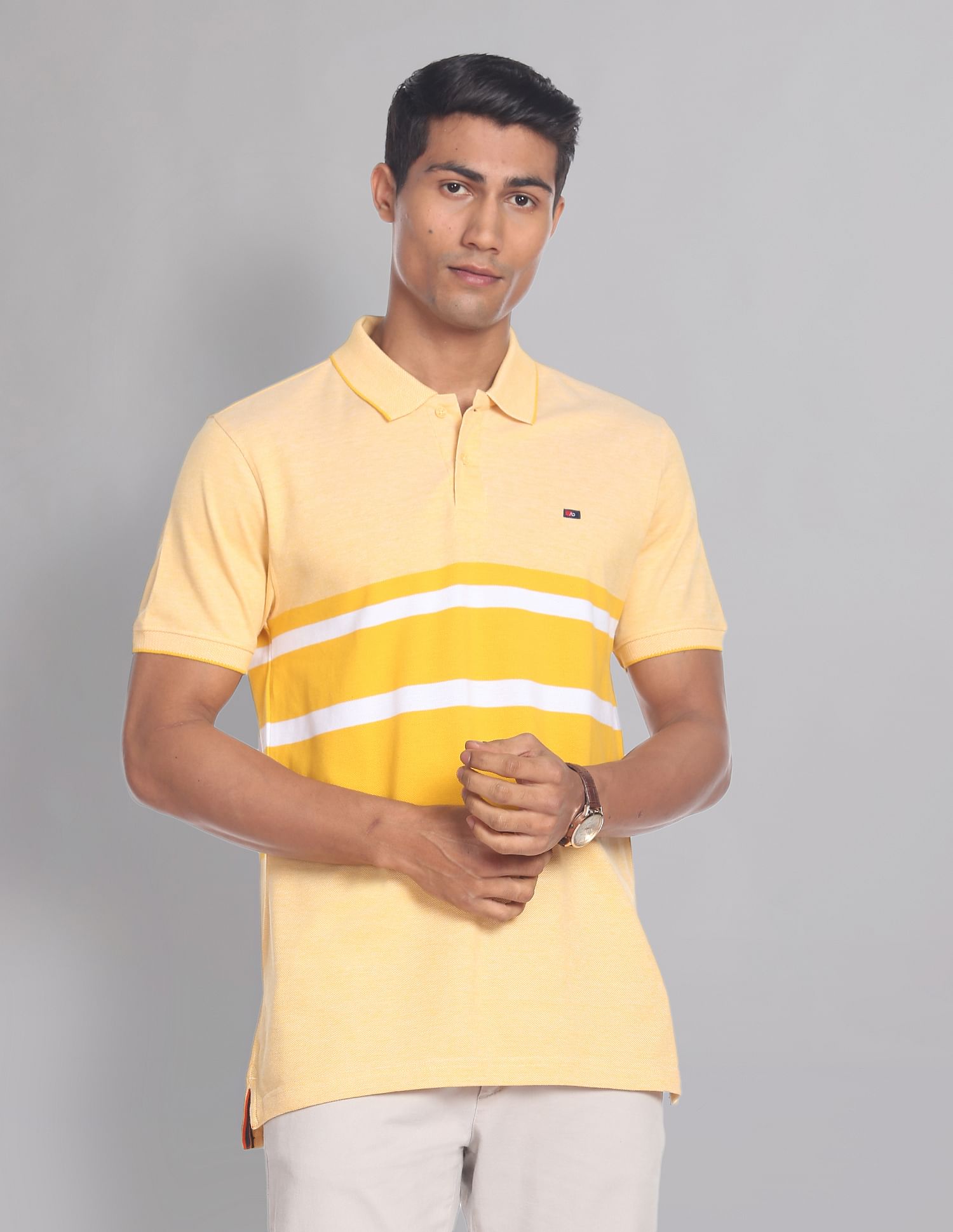 AD by Arvind Horizontal Stripe COOL-IT Real Deal Polo Shirt