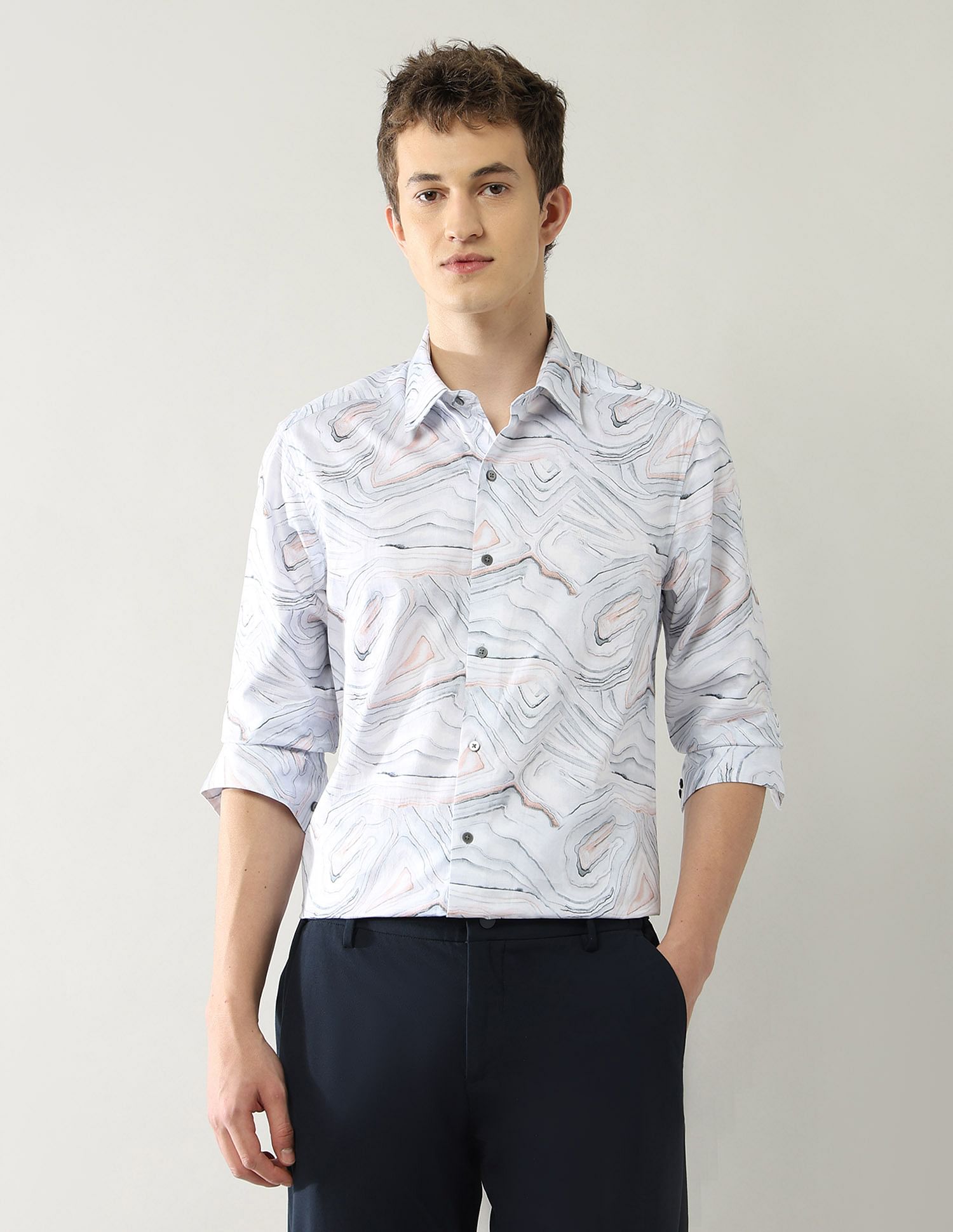 Arrow Newyork Slim Fit All Over Printed Shirt