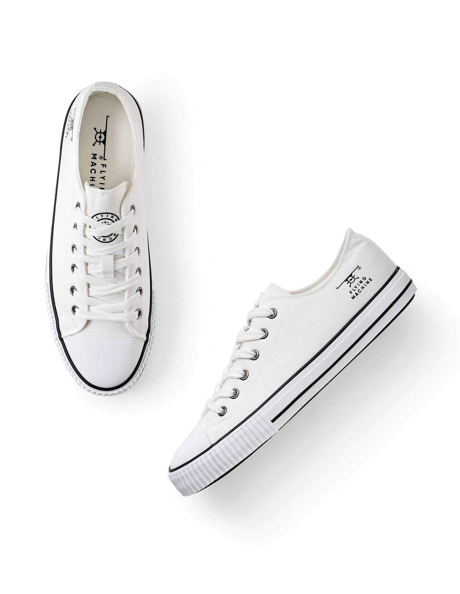 Flying Machine Men Round Toe Washed Cox 2.0 Sneakers