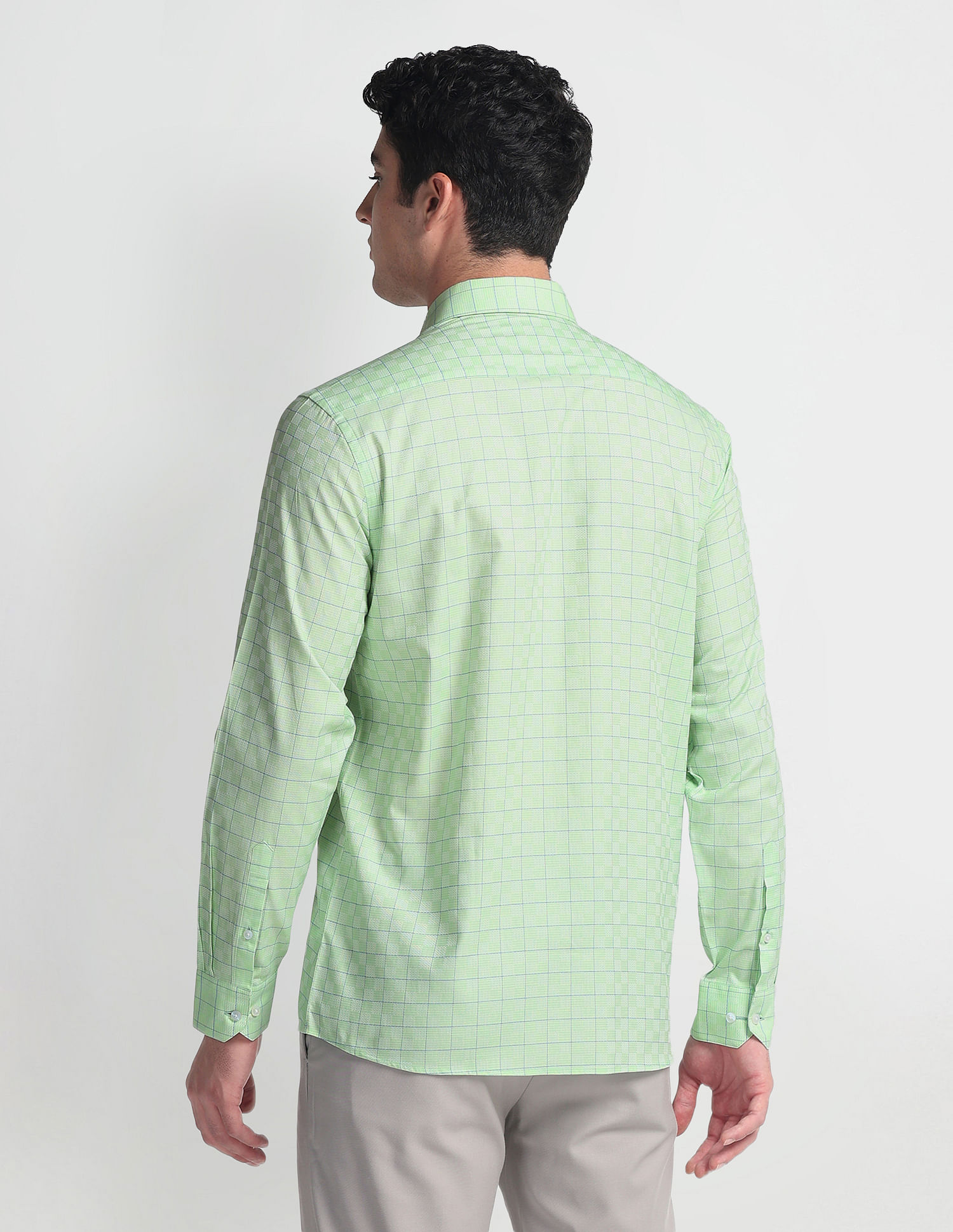 Arrow Windowpane Check Manhattan Slim Shirt