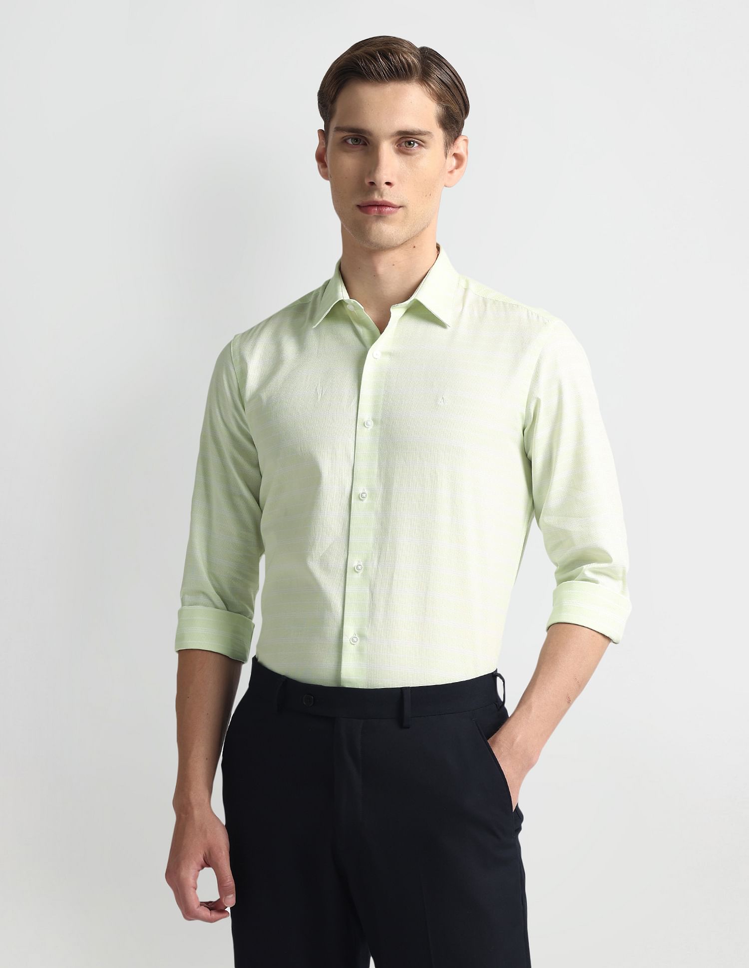 Arrow Newyork Horizontal Stripe Slim Fit Shirt