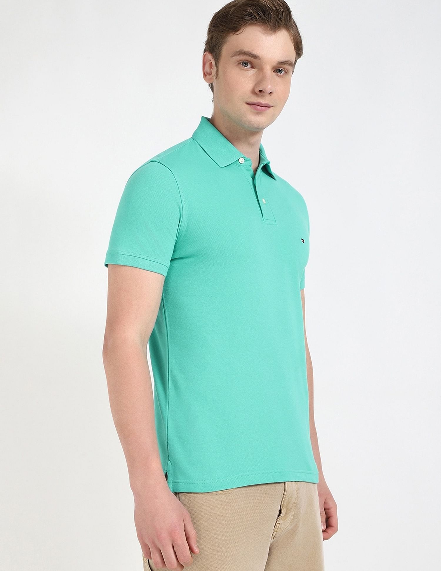 Tommy Hilfiger Solid Slim-Fit Cotton Polo Shirt