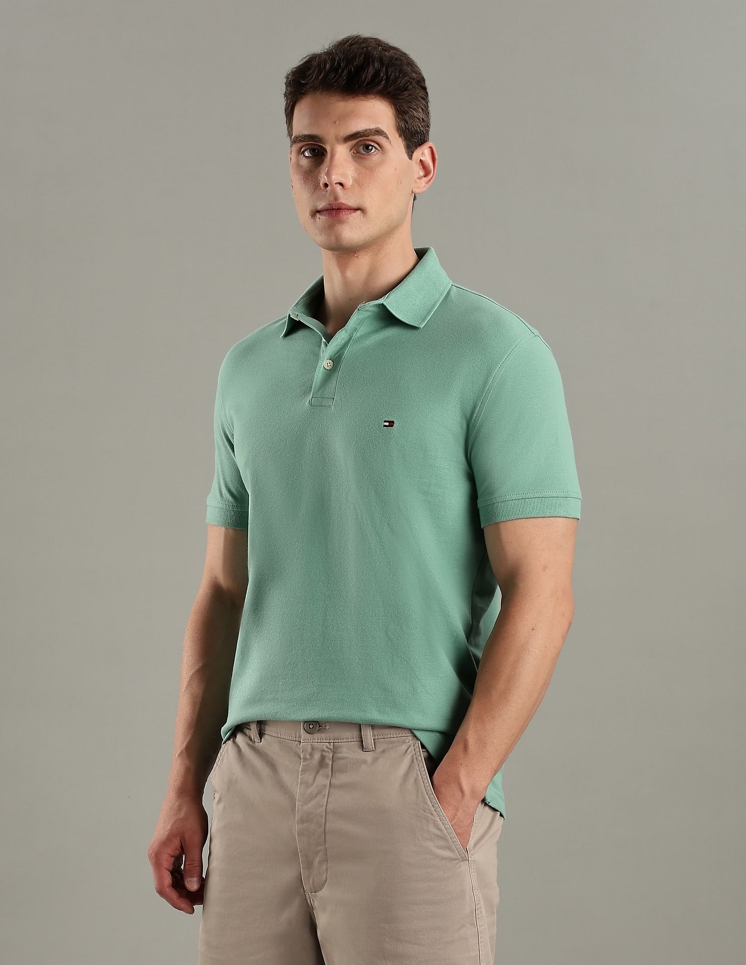 Tommy Hilfiger Solid Slim-Fit Cotton Polo T-Shirt