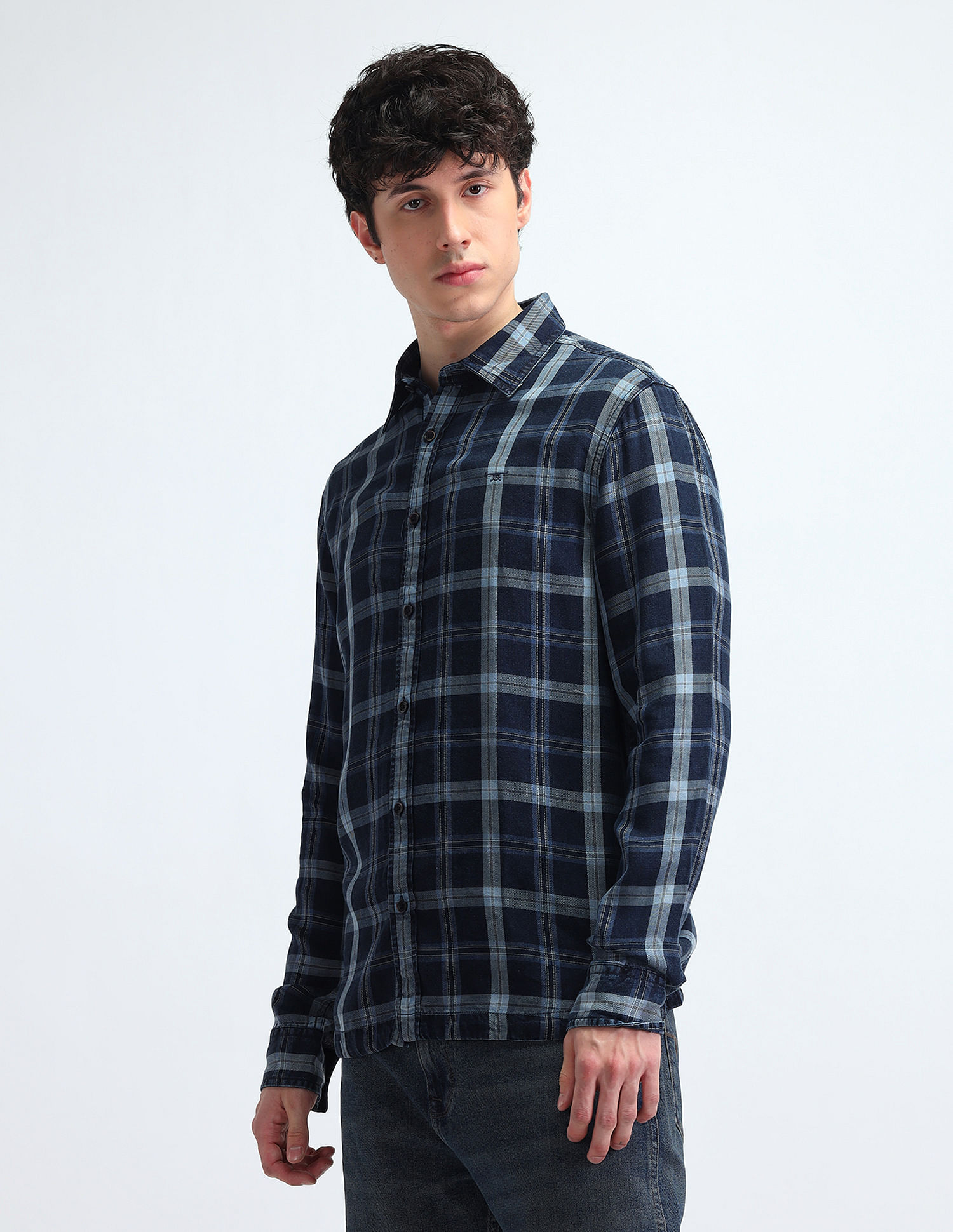 Flying Machine Tartan Checked Twill Shirt