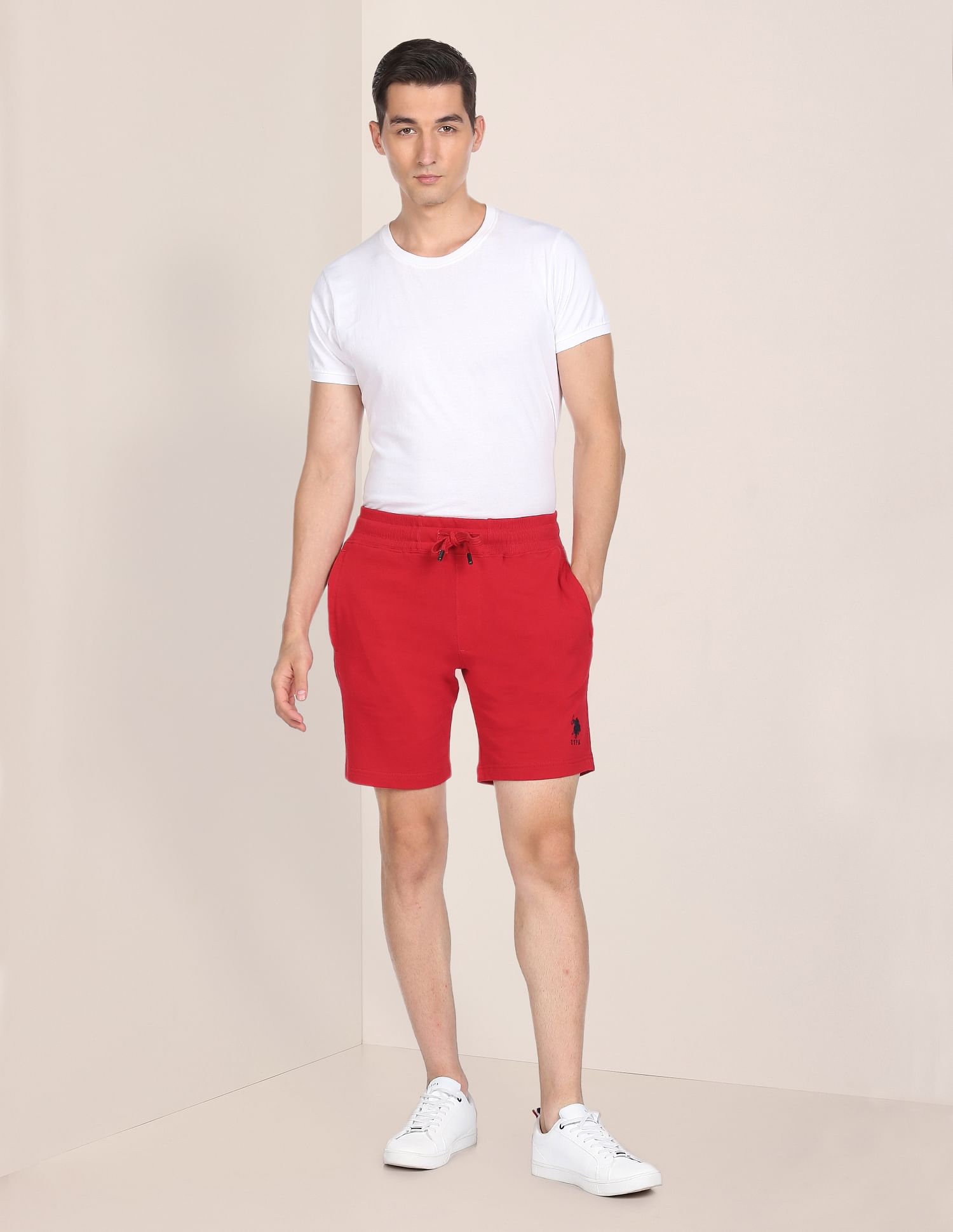 U.S. Polo Assn. Drawstring Waist Solid Knit Shorts